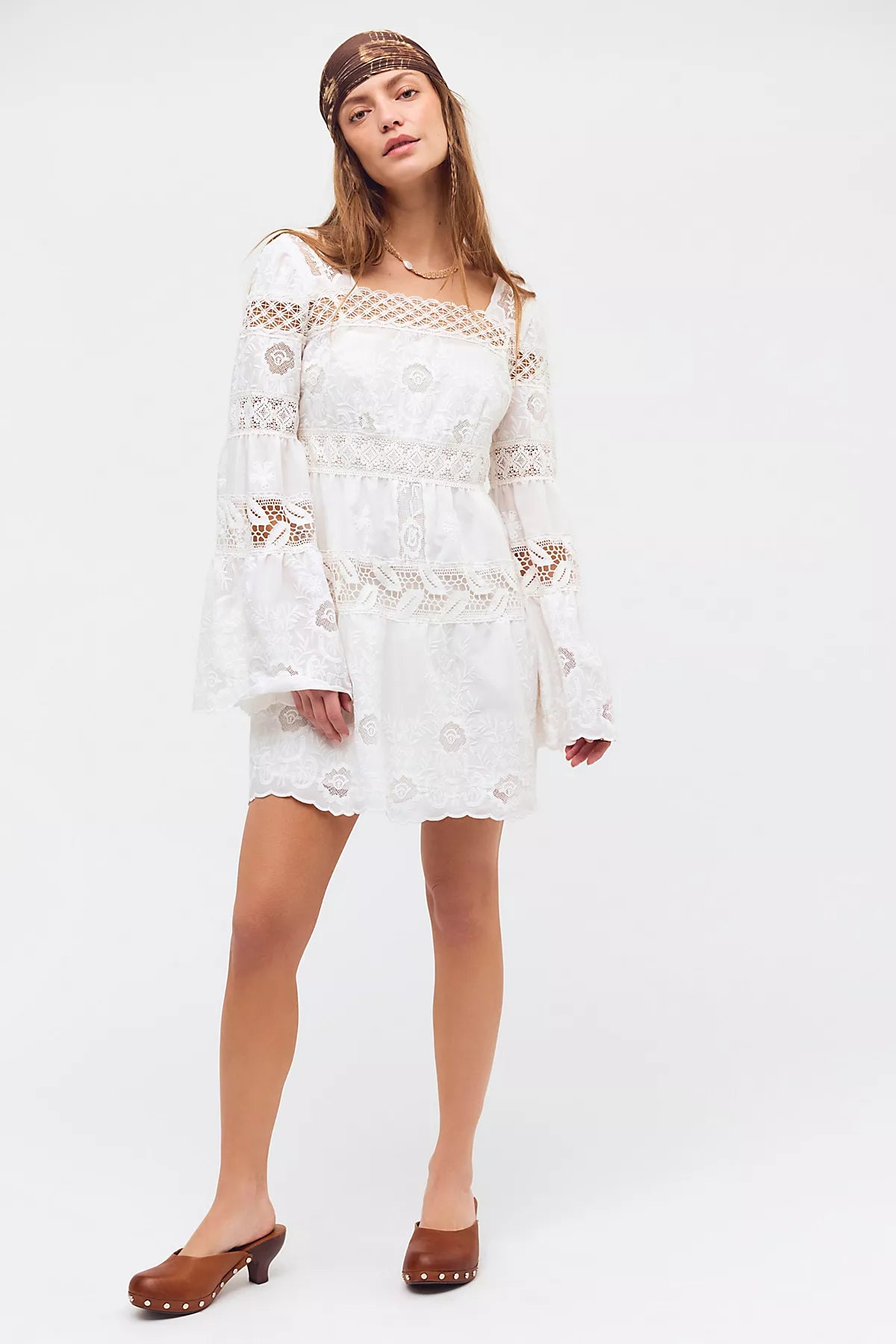 Anna Sui Cottage Rose Lace Mini Dress