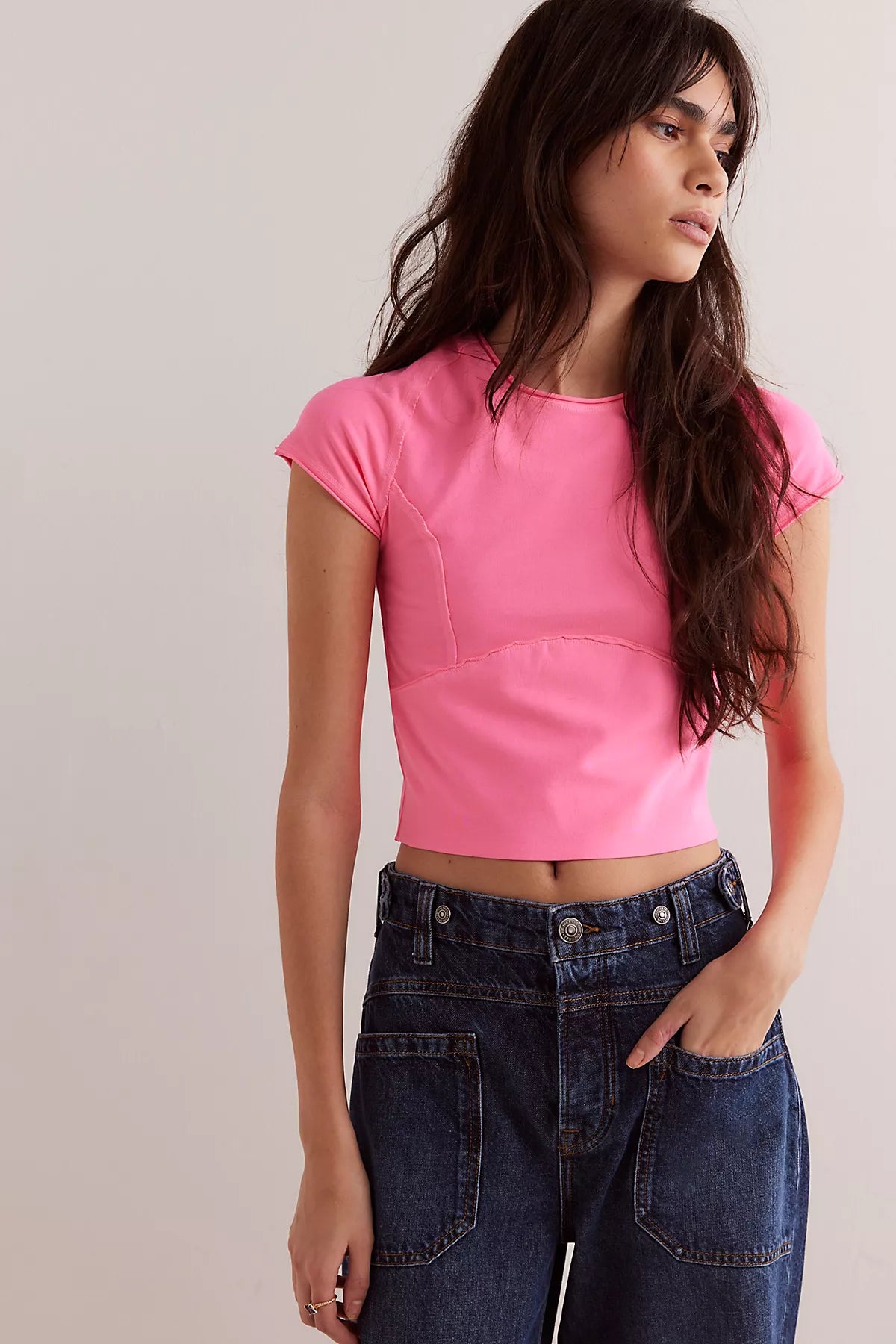 We The Free Protagonist Cropped Cap Sleeve Tee