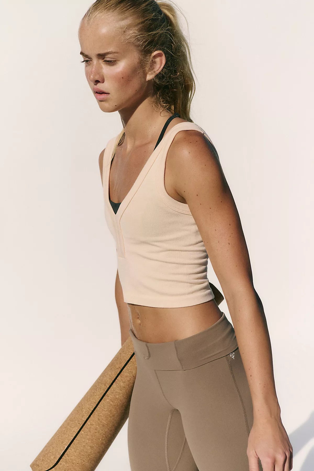 Go To Plaited Ribbed V-Neck Tank