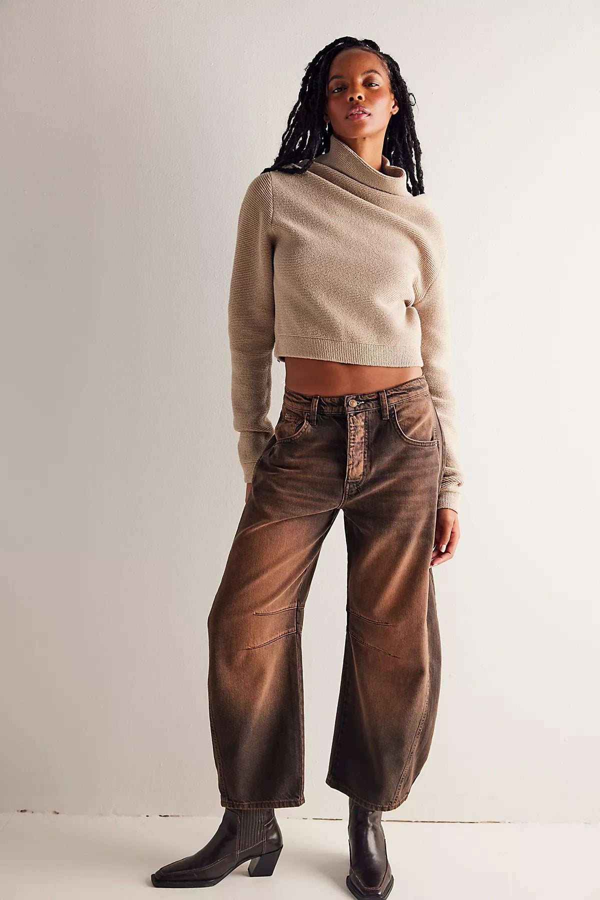 We The Free Good Luck Mid-Rise Barrel Jeans