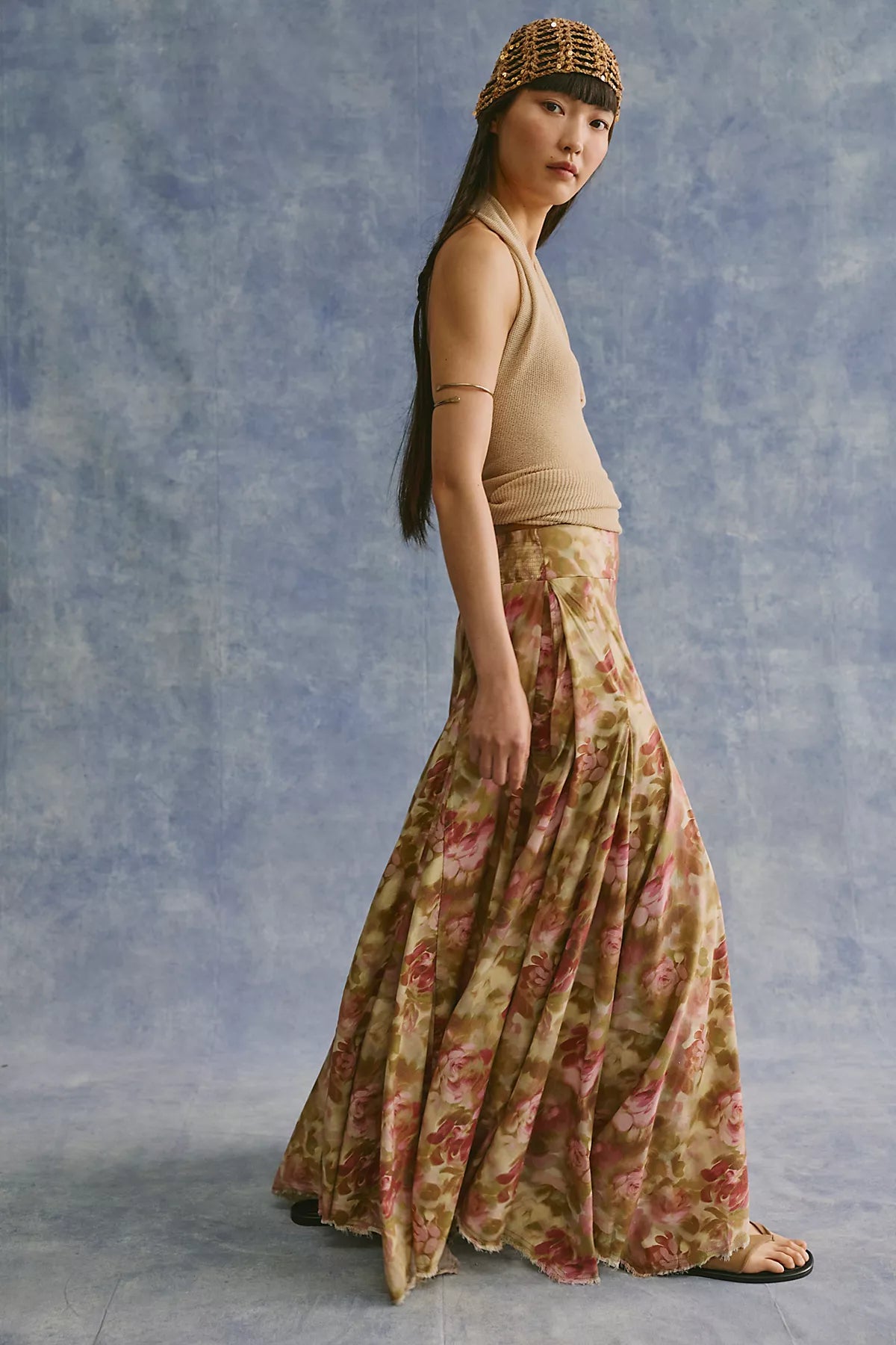 Fallen Star Printed Wide-Leg Pants