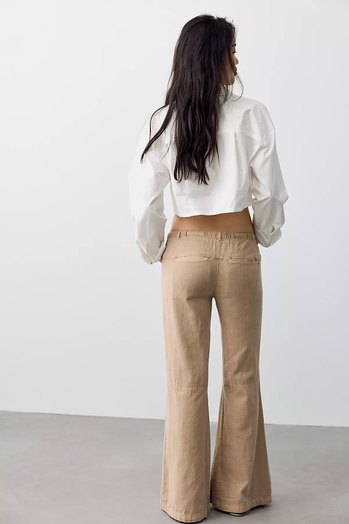 Break The Ice Linen Slouch Flare Pants
