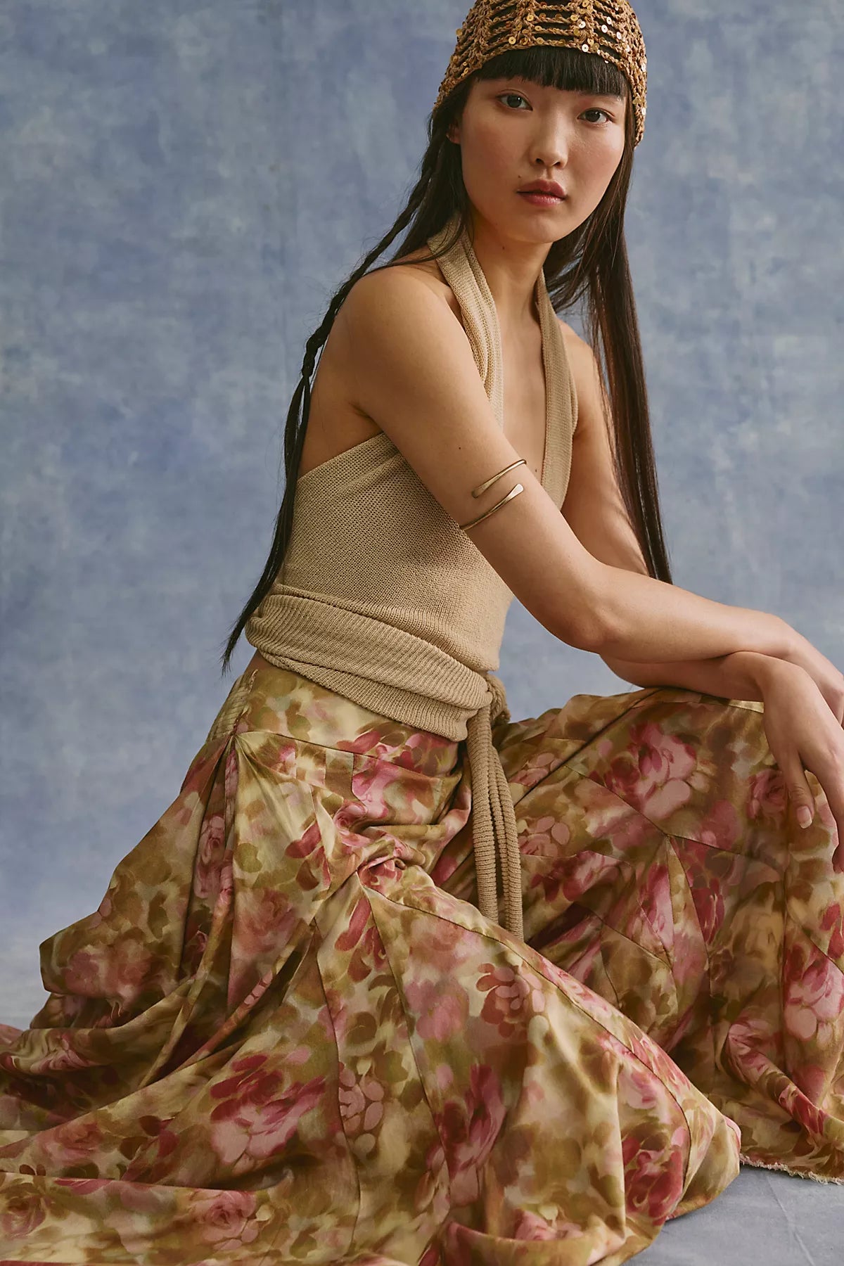 Fallen Star Printed Wide-Leg Pants