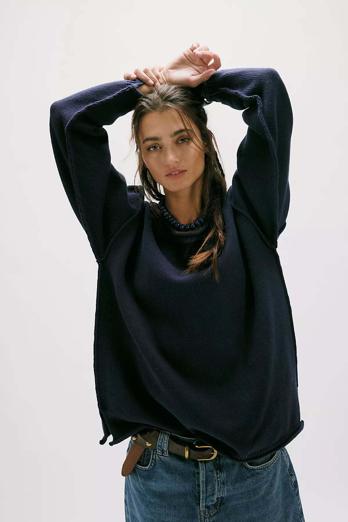 We The Free Ella Roll-Neck Cotton Knit Sweater
