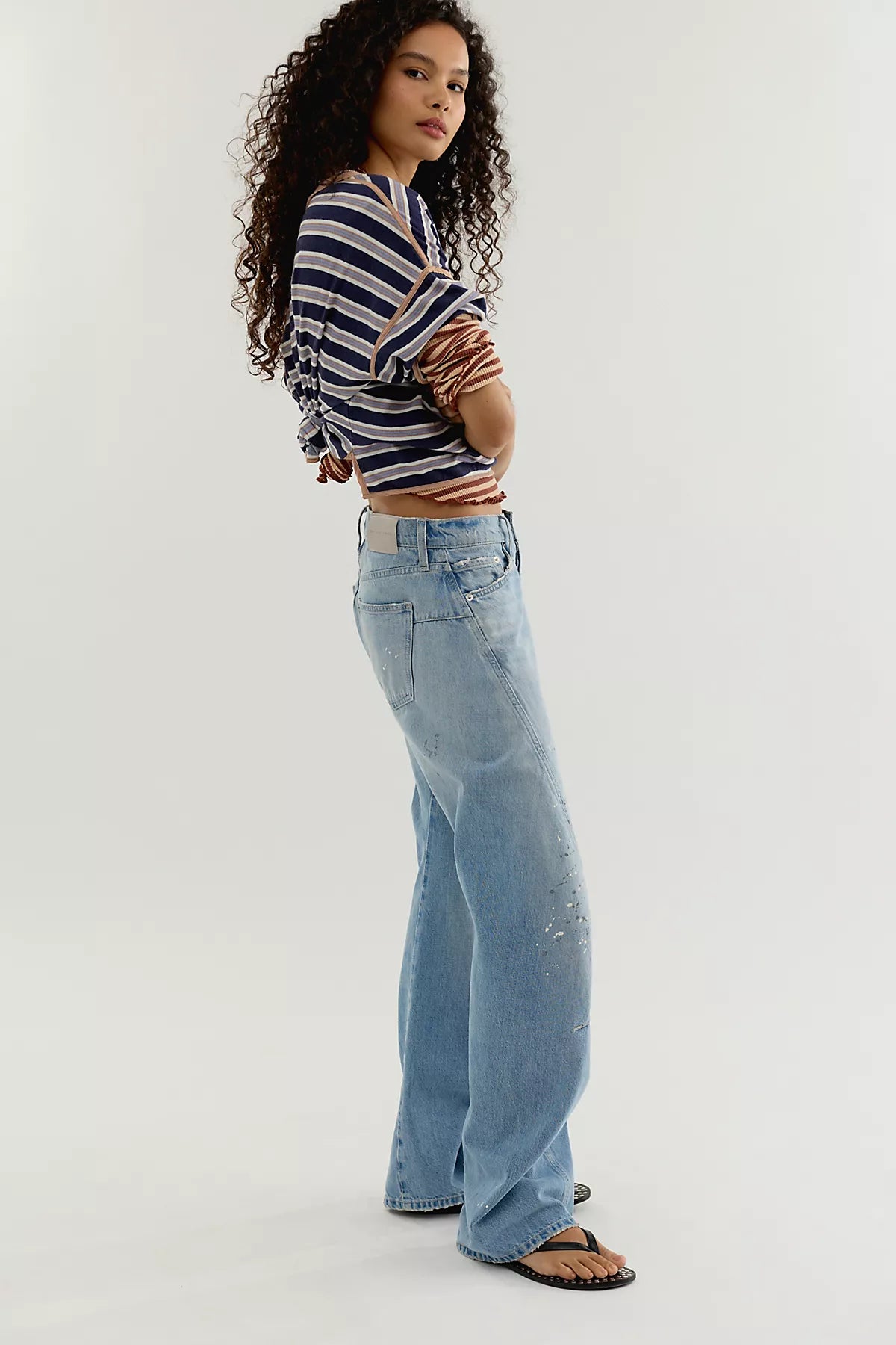 We The Free Fable Low-Rise Twisted Bowed Jeans