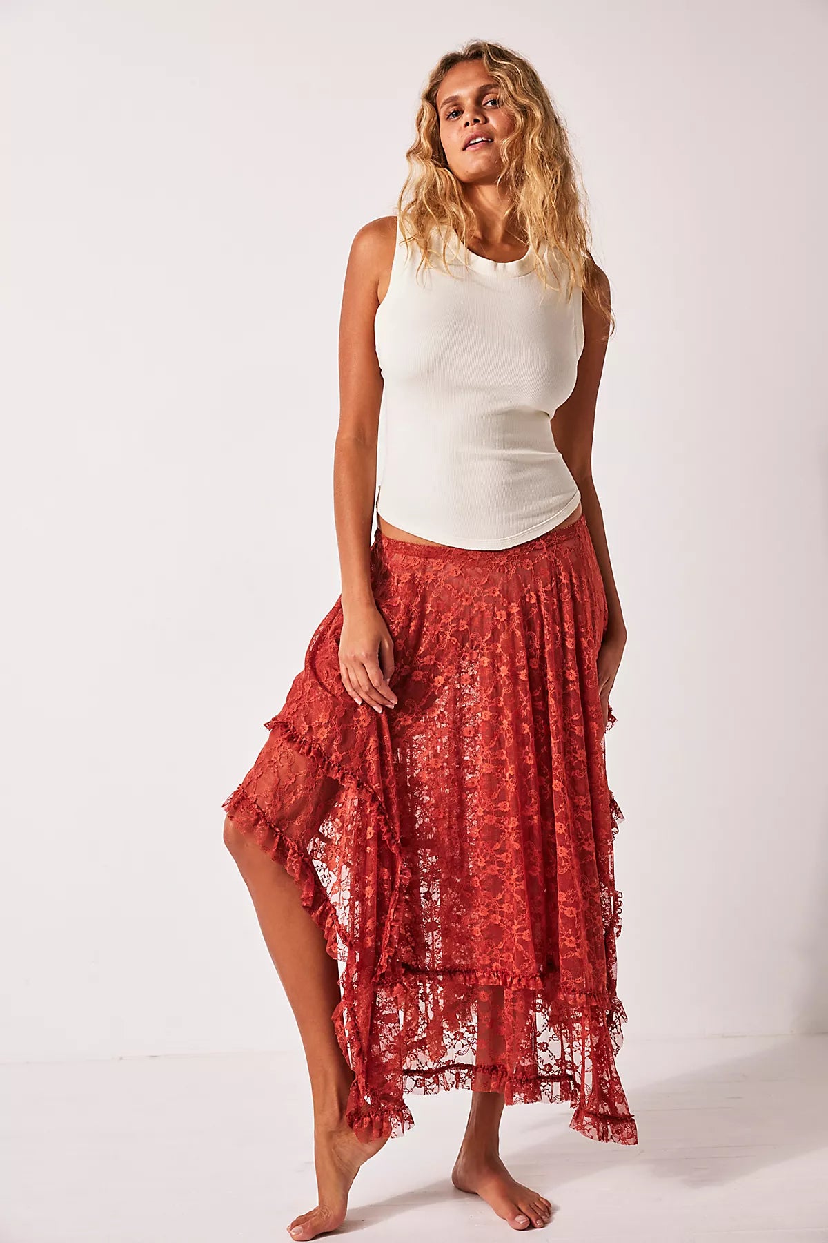 French Courtship Maxi Slip Skirt