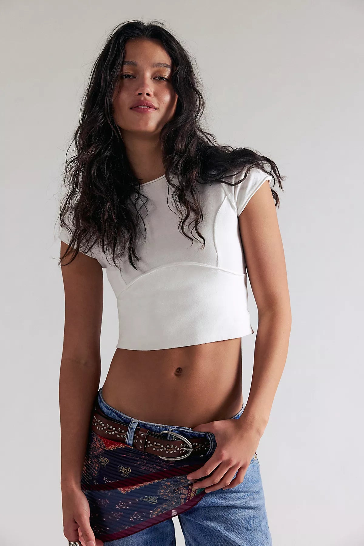 We The Free Protagonist Cropped Cap Sleeve Tee