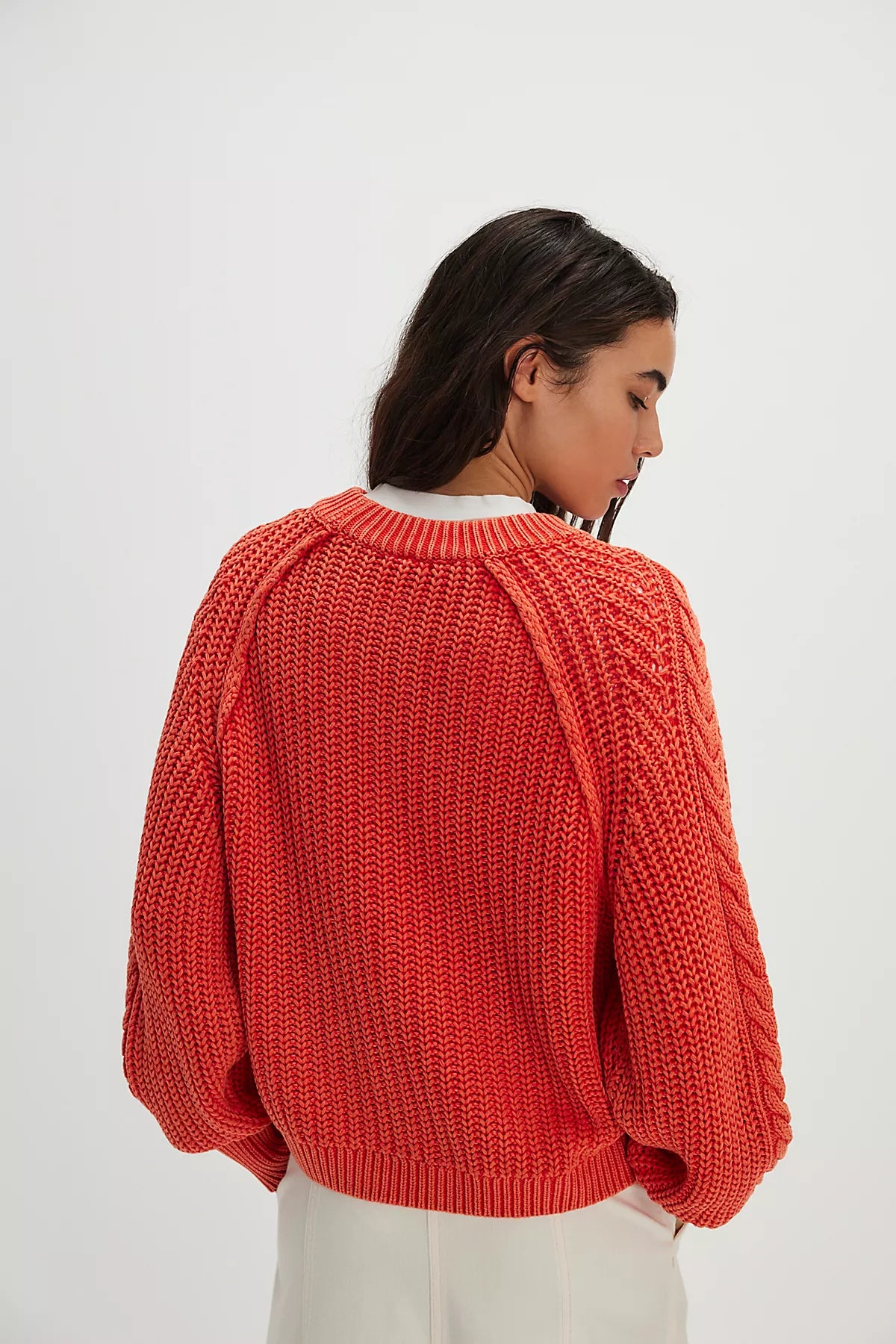 Frankie Cable Knit Cotton Sweater