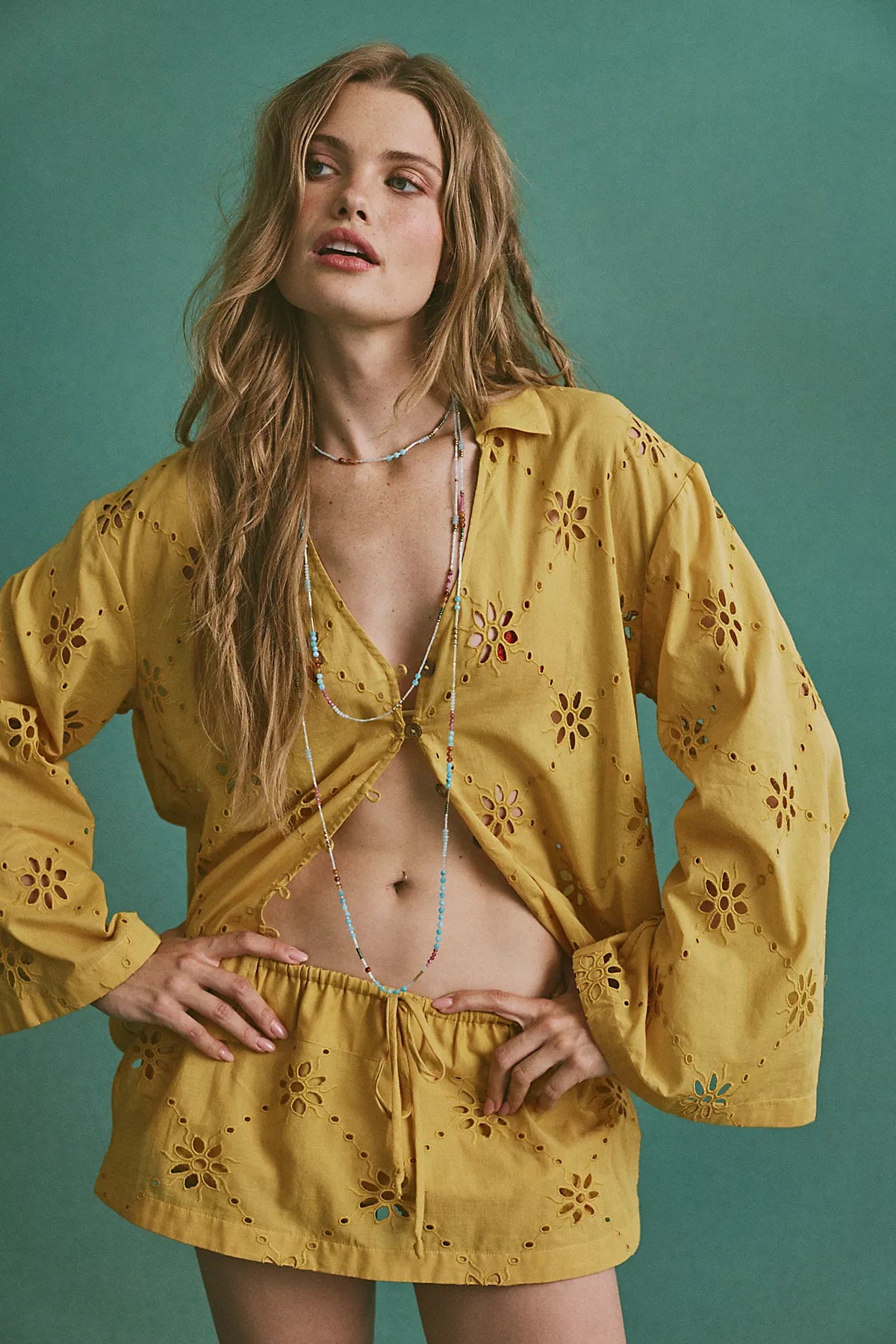Matthew Williamson x Free People Mesquida Broderie Anglais Low-Rise Skort