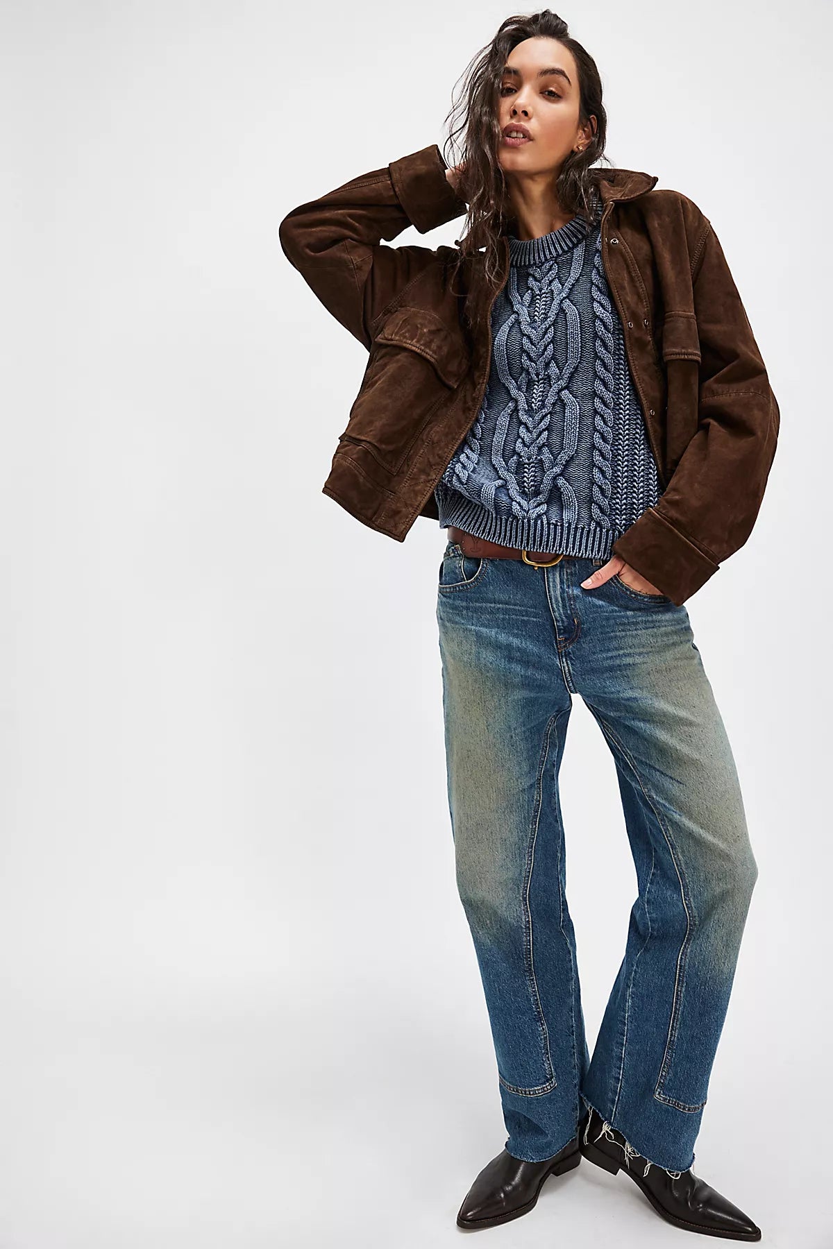 Frankie Cable Knit Cotton Sweater