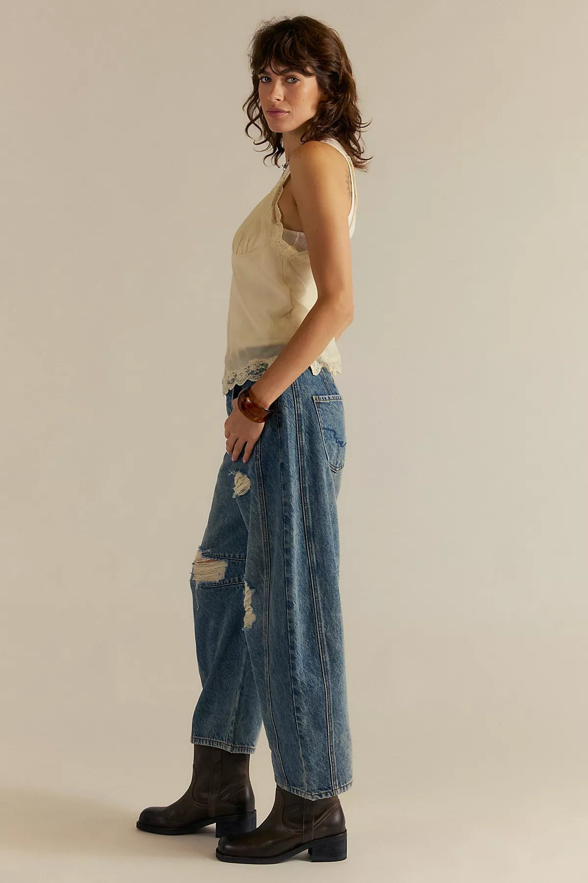 We The Free Good Luck Mid-Rise Barrel Jeans