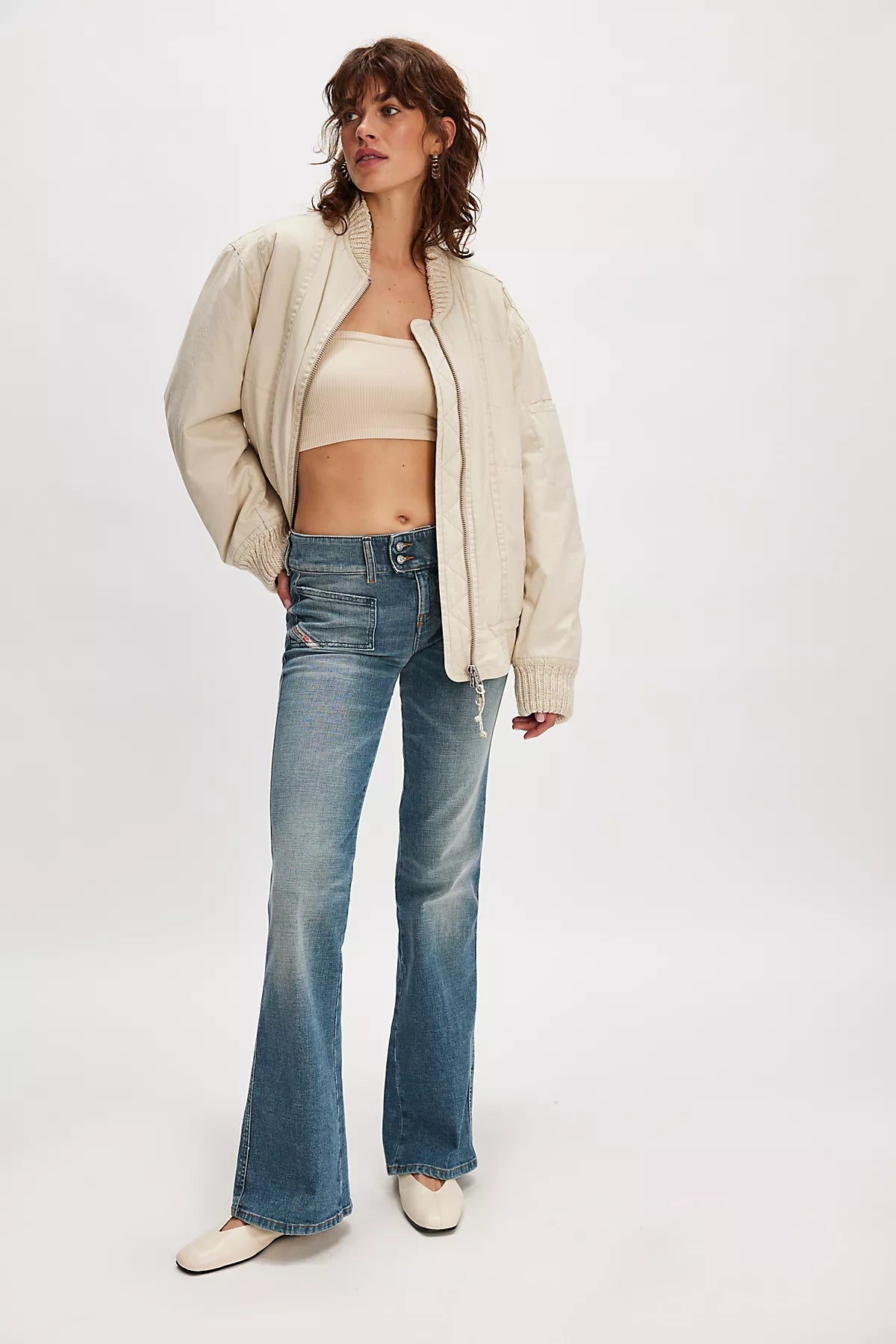 Diesel D-Hush Low-Rise Flare Jeans