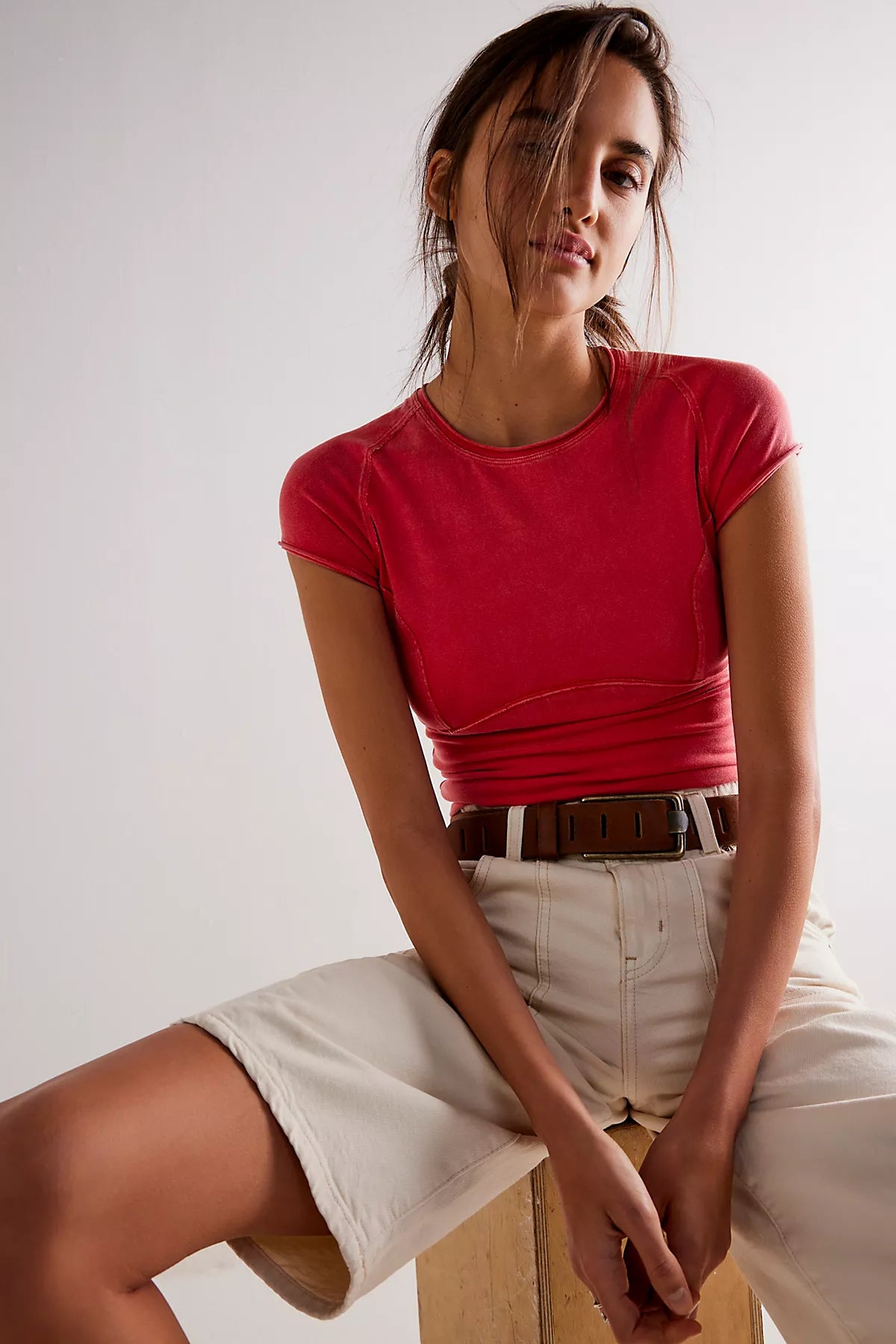 We The Free Protagonist Cropped Cap Sleeve Tee