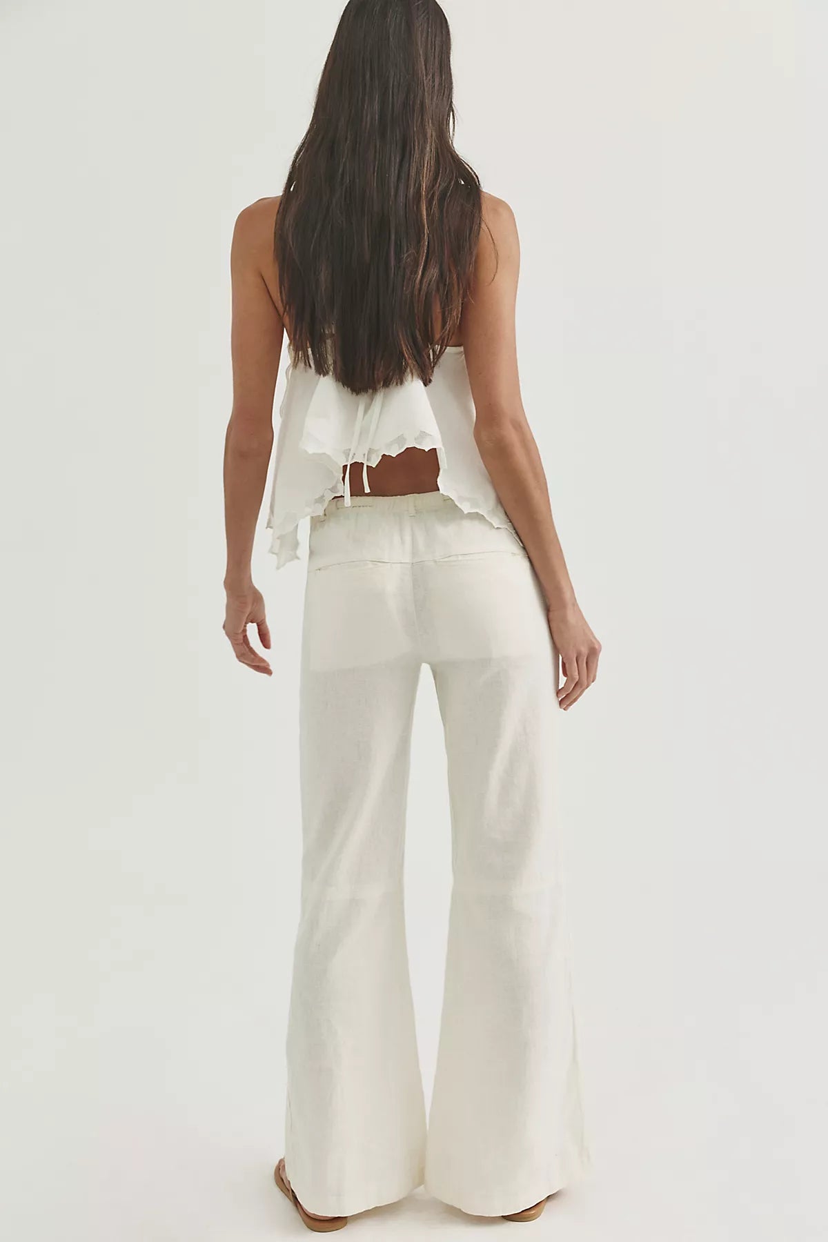 Break The Ice Linen Slouch Flare Pants