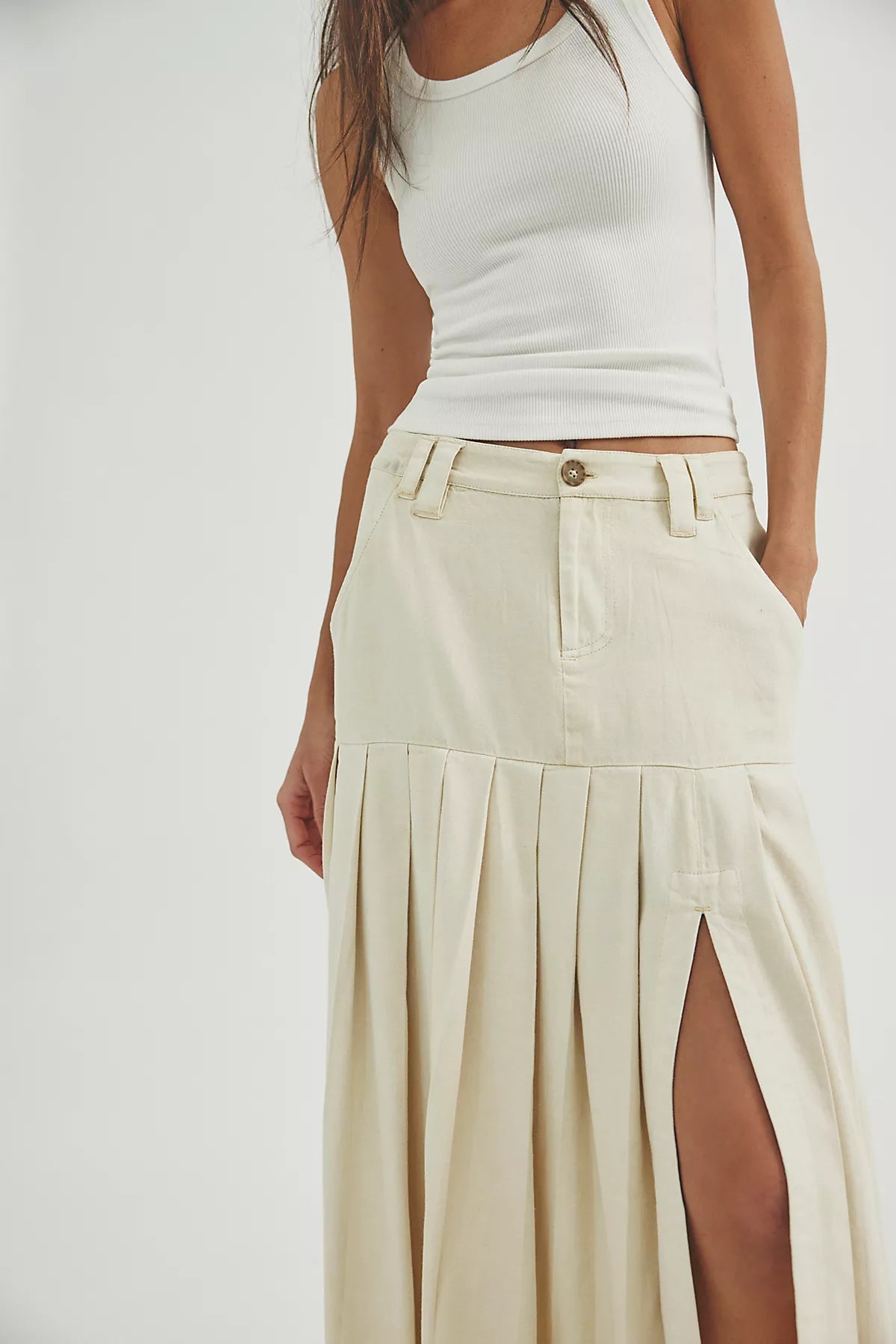 53rd Street Chino Maxi Skirt