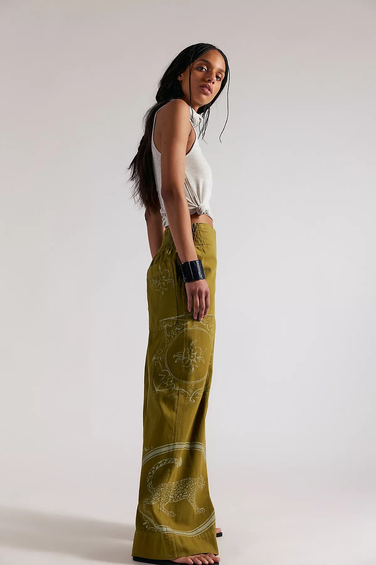 We The Free Breezy Printed Denim Pull-On Jeans