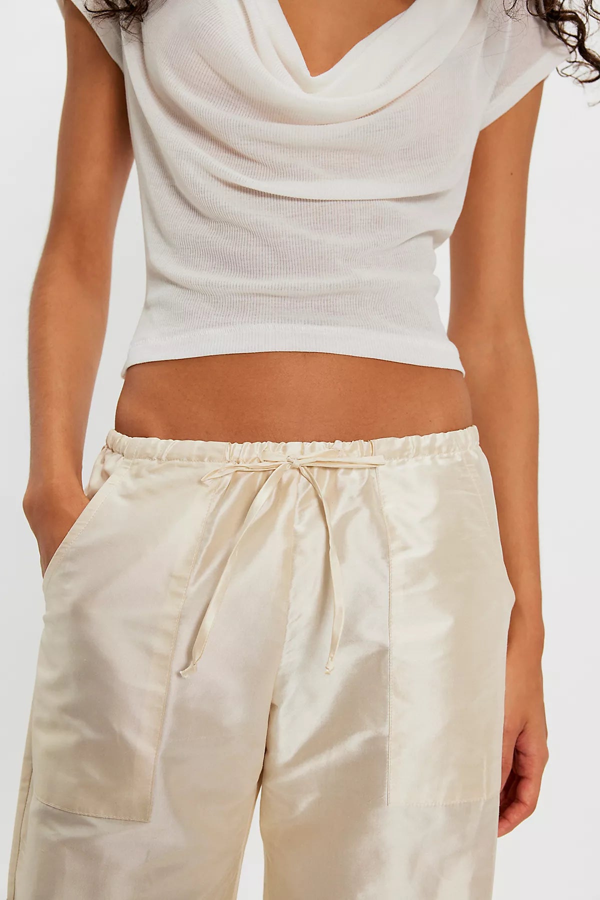 DONNI. The Taffeta Drawstring Cargo Pants