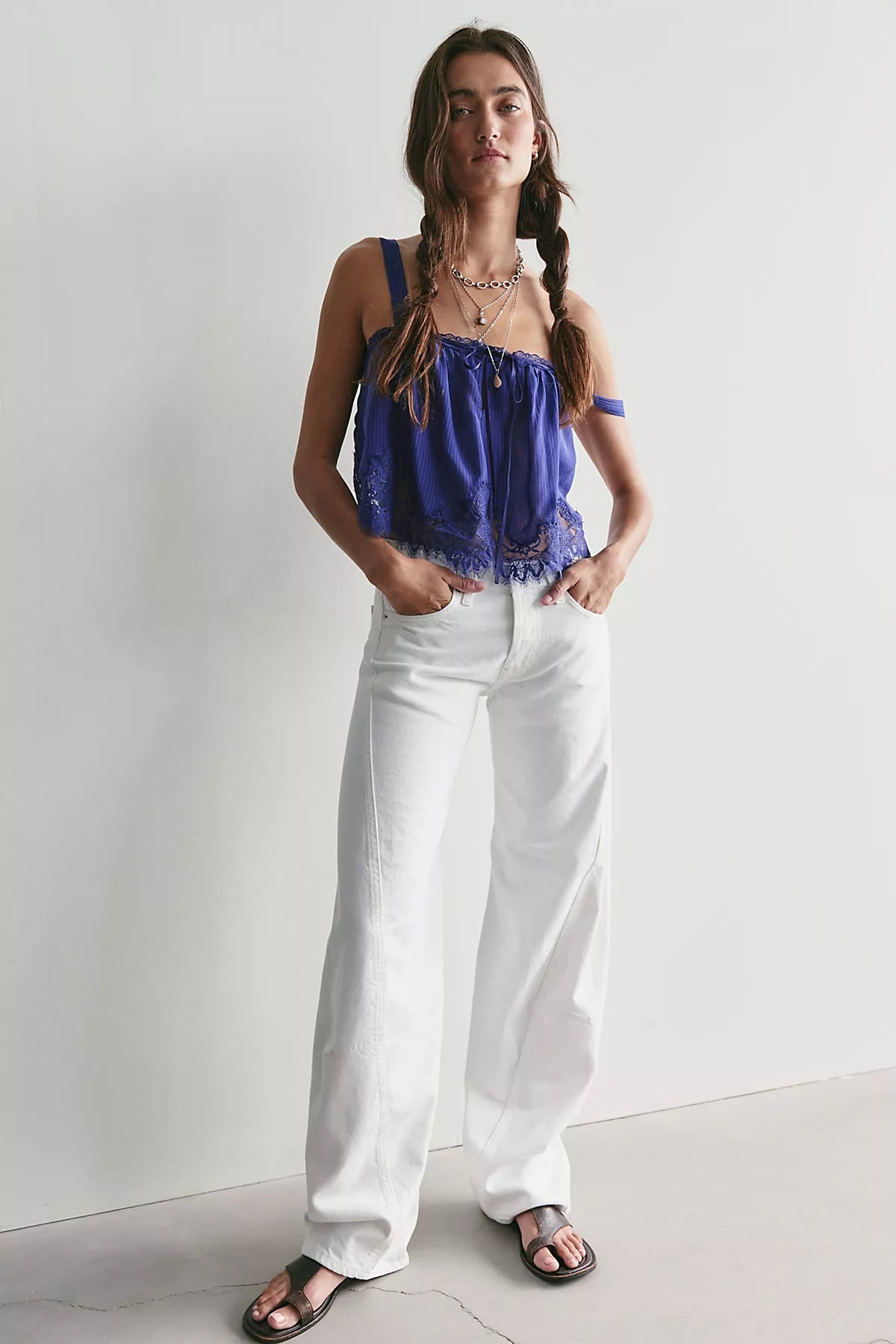 We The Free Fable Low-Rise Twisted Bowed Jeans