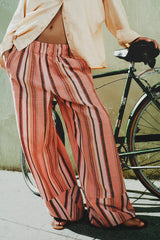 Day's End Linen Striped Pull-On Pants