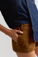 Blank NYC Candle Glow Suede Micro Shorts