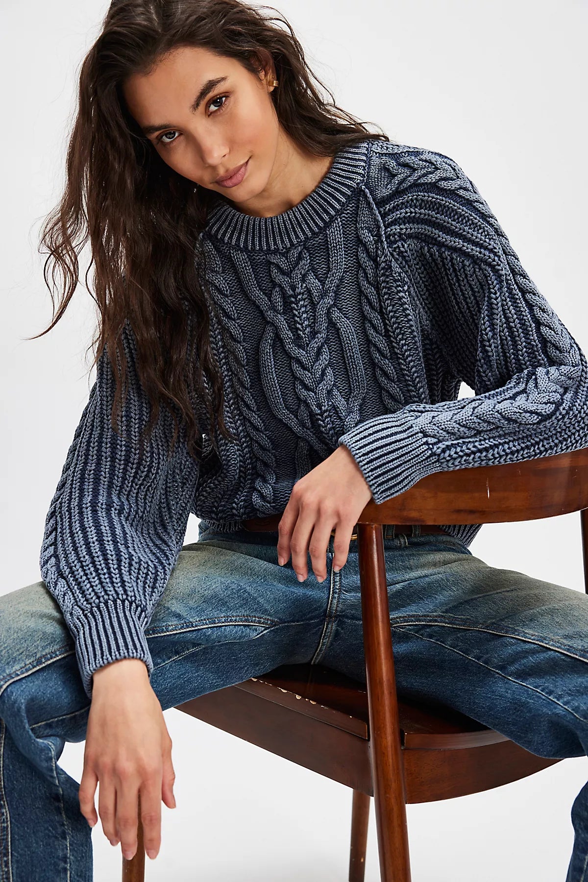 Frankie Cable Knit Cotton Sweater