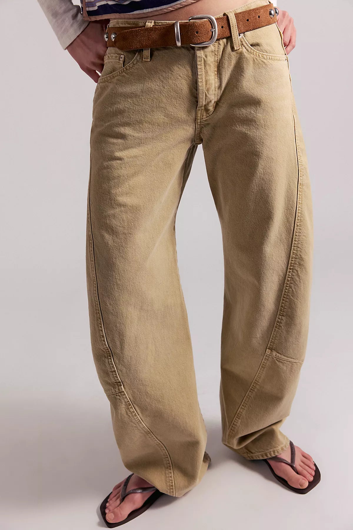 We The Free Fable Low-Rise Twisted Bowed Jeans