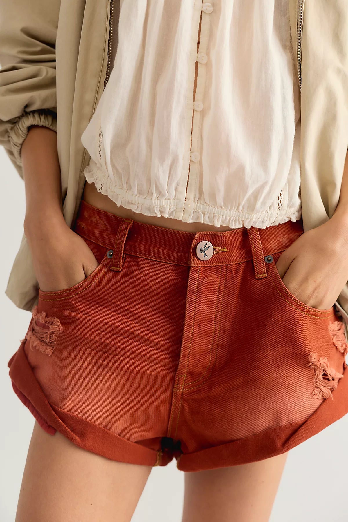 OneTeaspoon Bandits Low-Waist Denim Shorts
