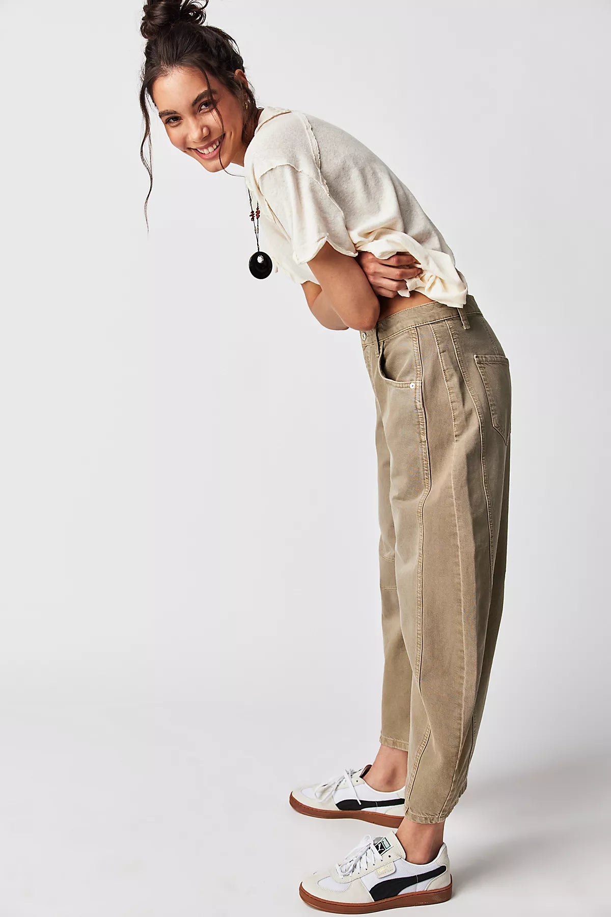 We The Free Good Luck Mid-Rise Barrel Jeans