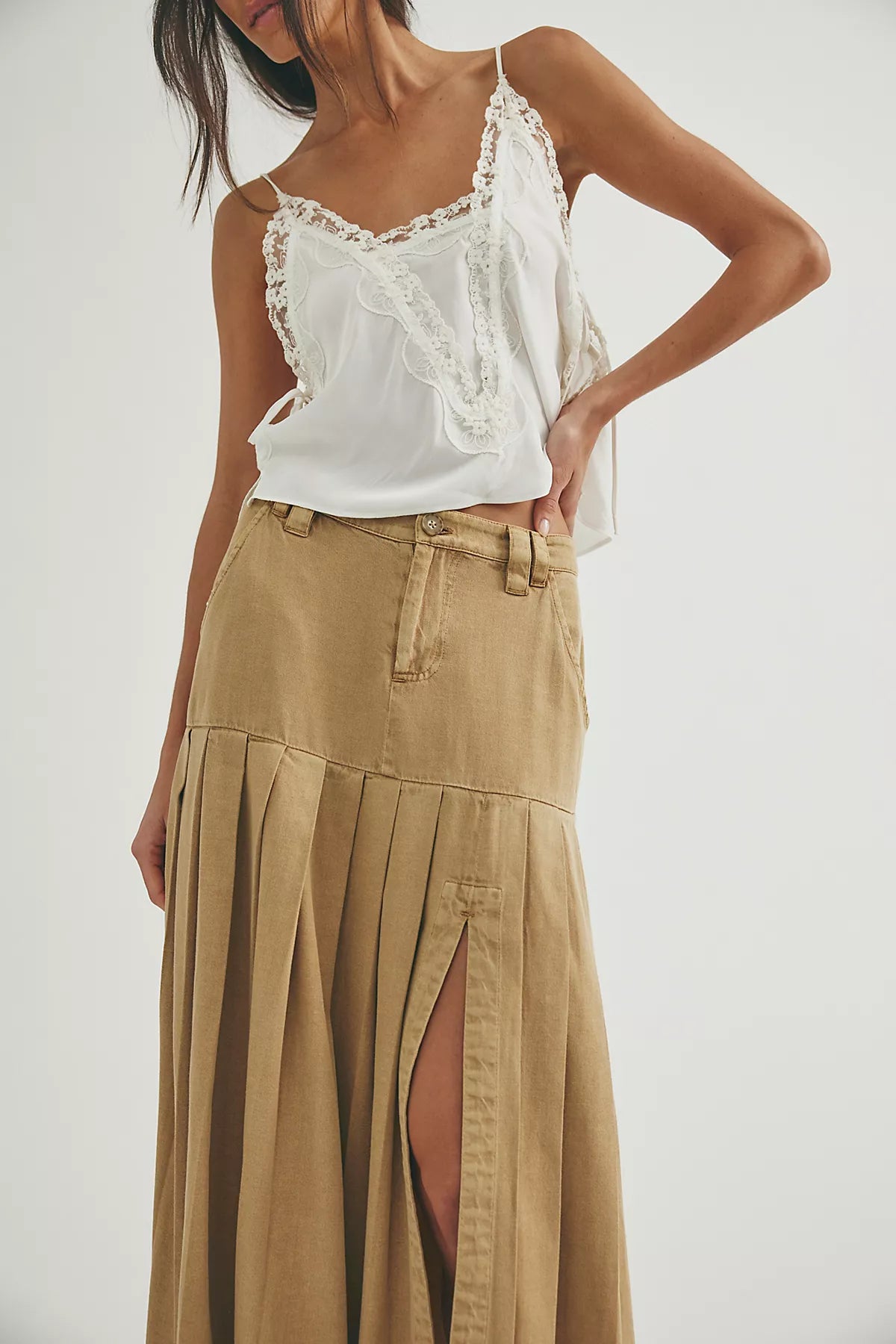 53rd Street Chino Maxi Skirt