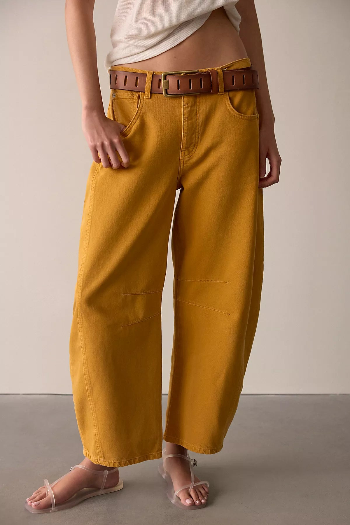 We The Free Good Luck Mid-Rise Barrel Jeans