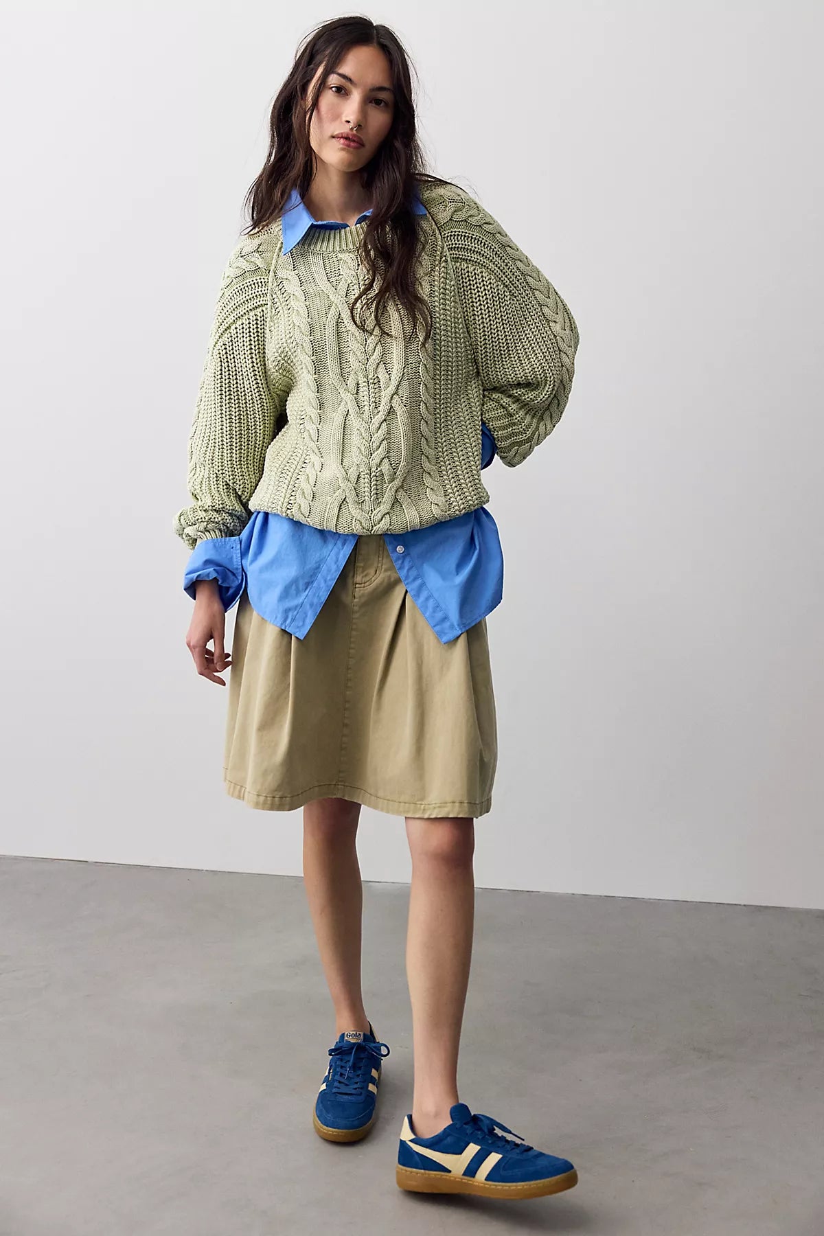 Frankie Cable Knit Cotton Sweater