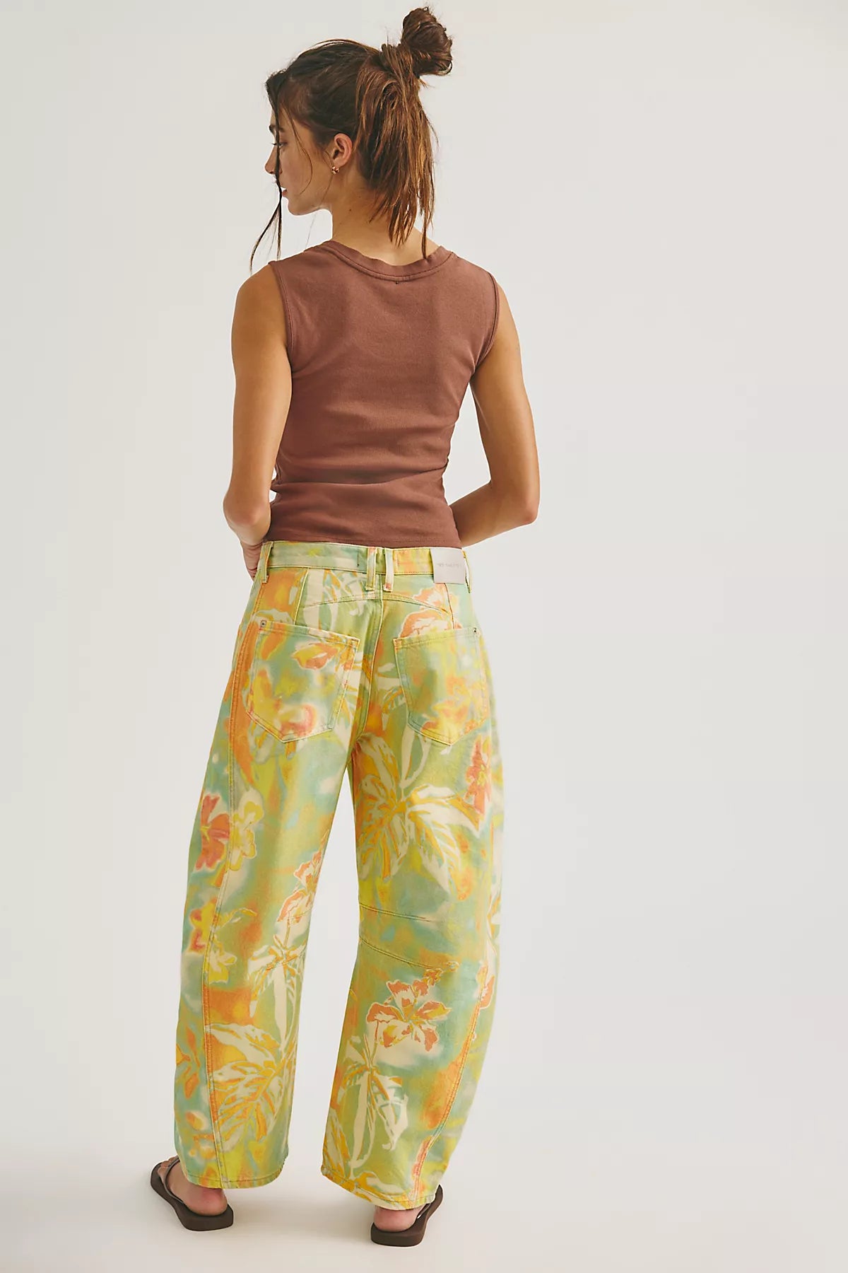 We The Free Good Luck Printed Barrel Jeans