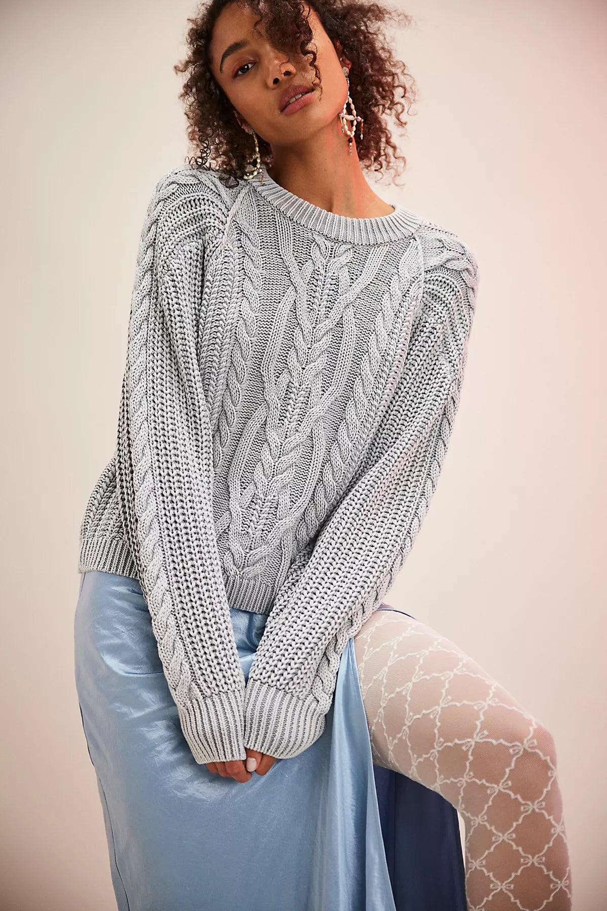 Frankie Cable Knit Cotton Sweater