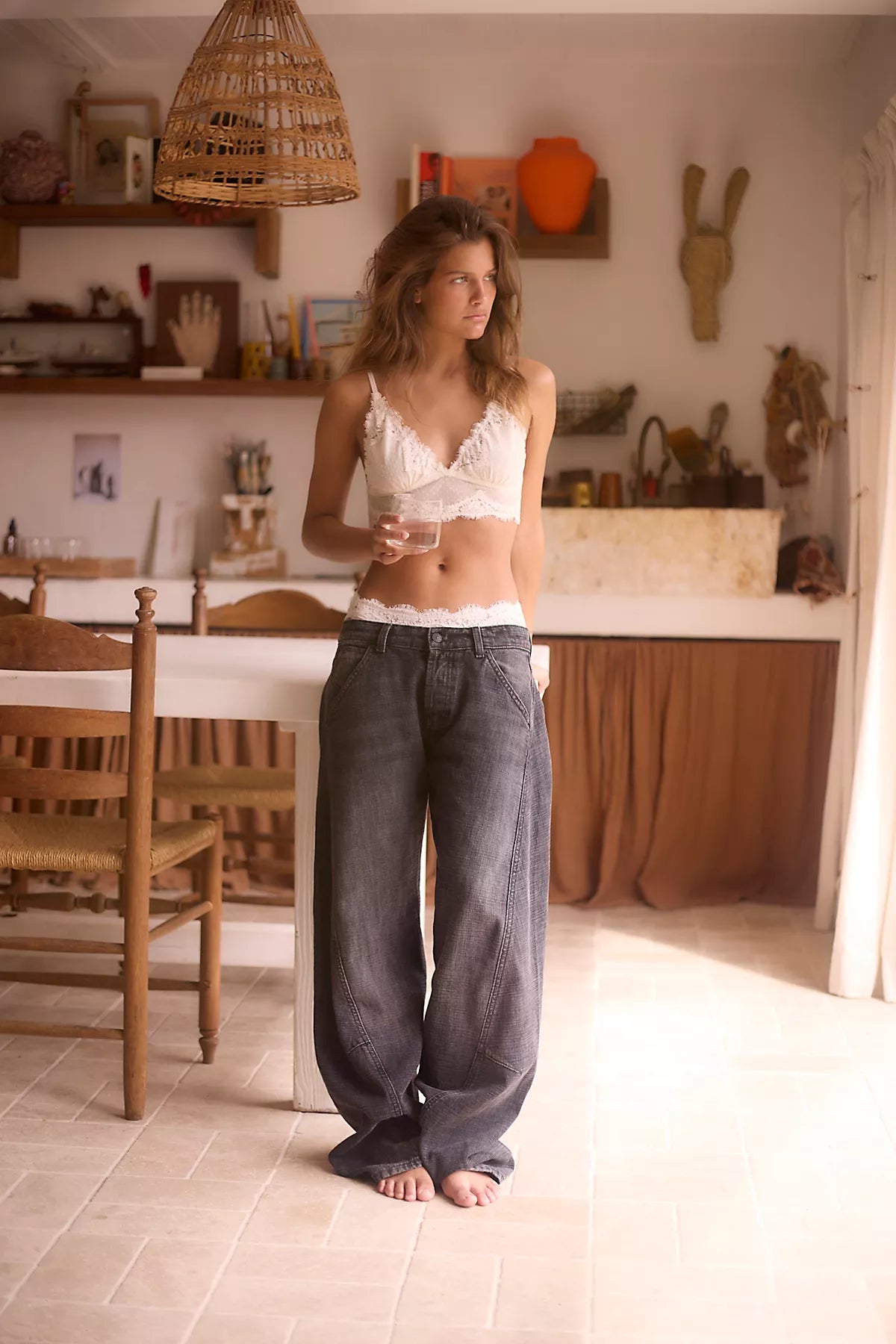 We The Free Highland Low-Rise Twisted Bowed Jeans