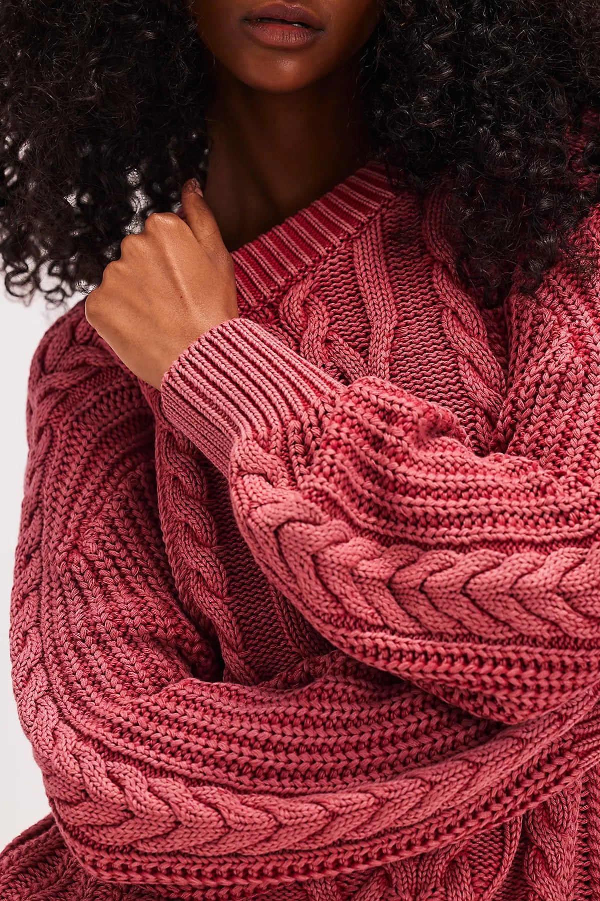 Frankie Cable Knit Cotton Sweater