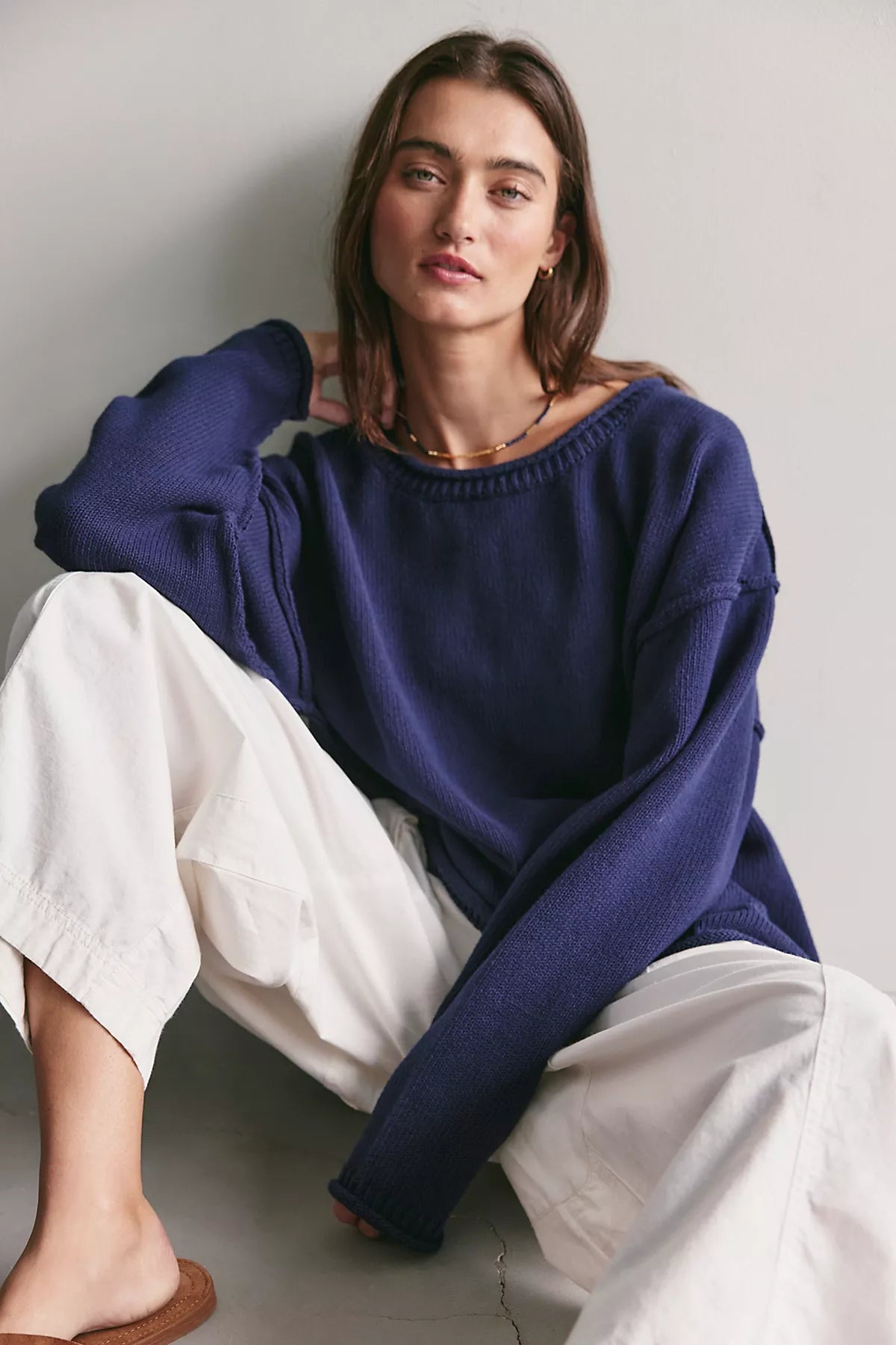We The Free Ella Roll-Neck Cotton Knit Sweater