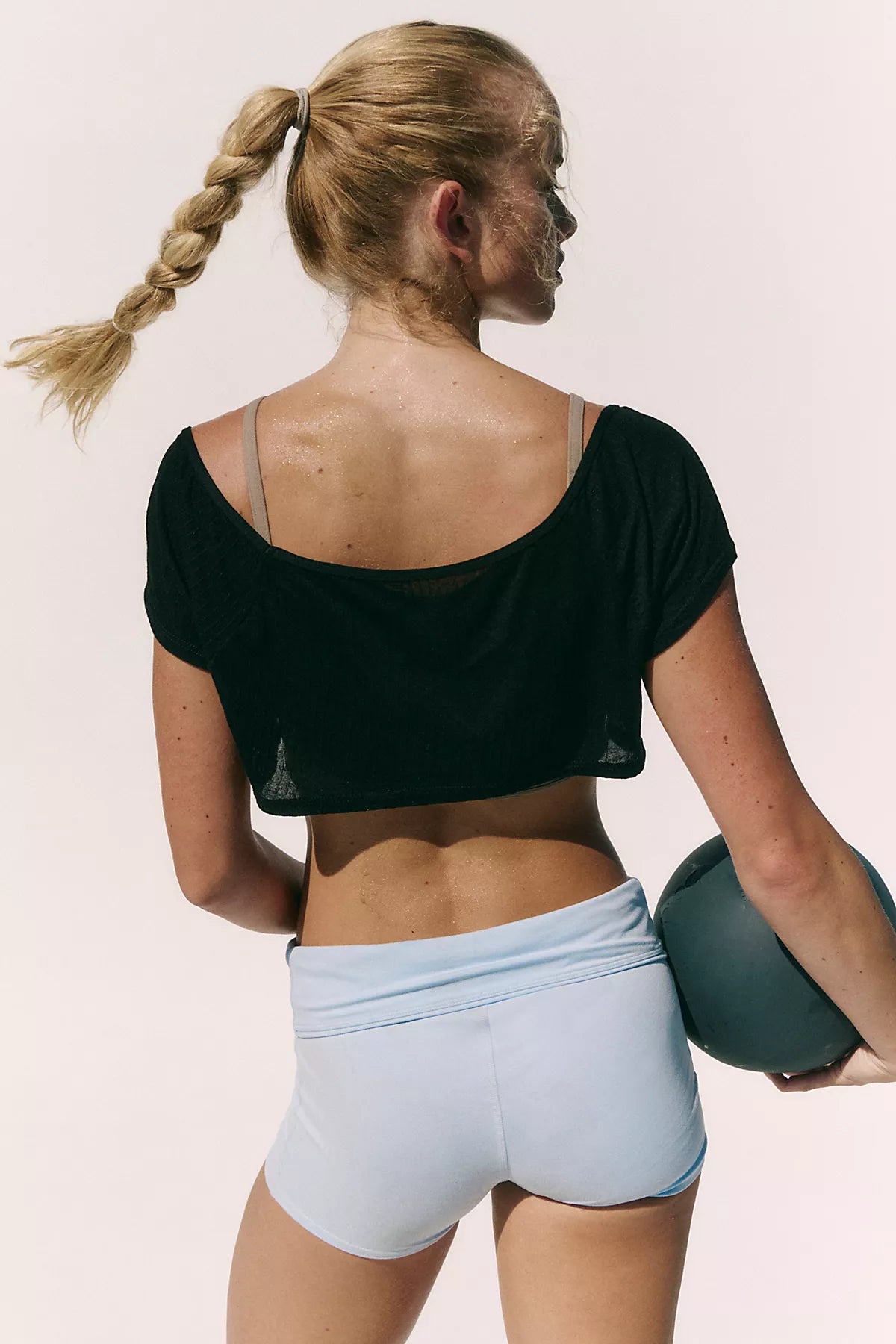 Double Time Short Sleeve Layered Crop
