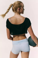 Double Time Short Sleeve Layered Crop