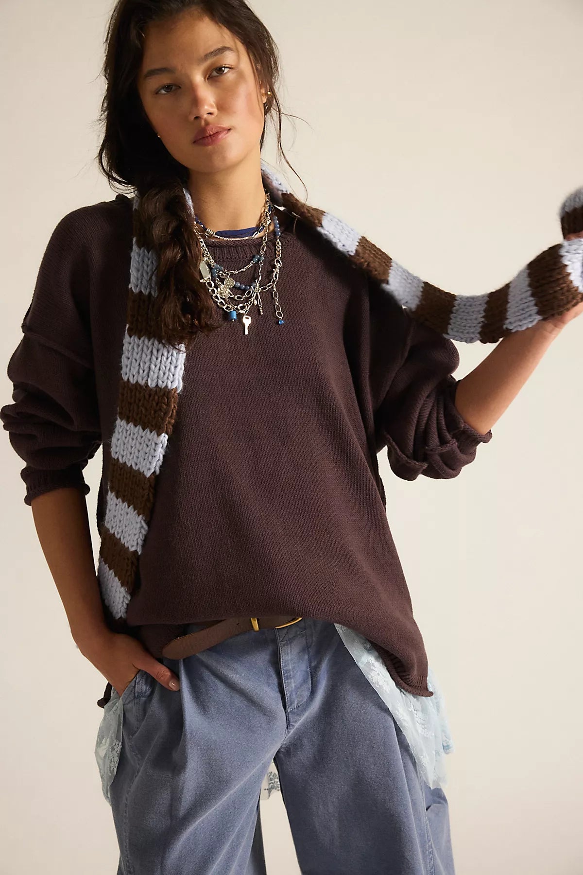 We The Free Ella Roll-Neck Cotton Knit Sweater