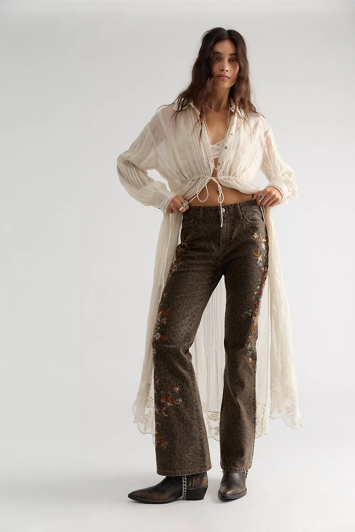 Driftwood Wyatt Printed & Embroidered Jeans