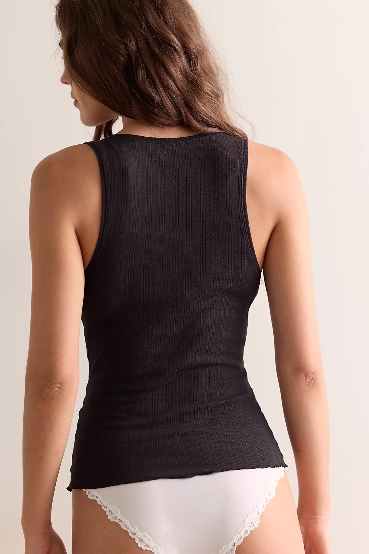 Fresh In Love Pointelle Scoop Neck Tank