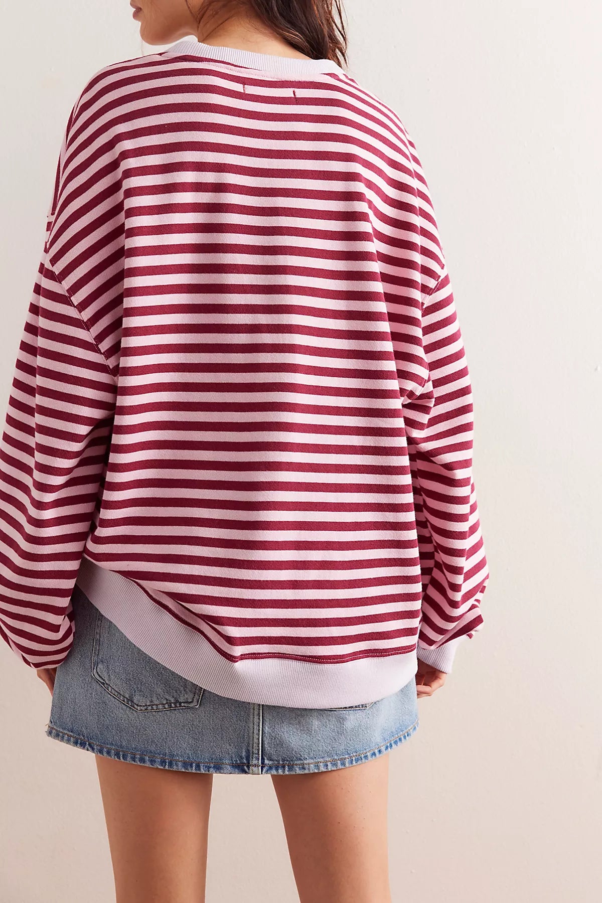 We The Free Classic Striped Oversized Crewneck