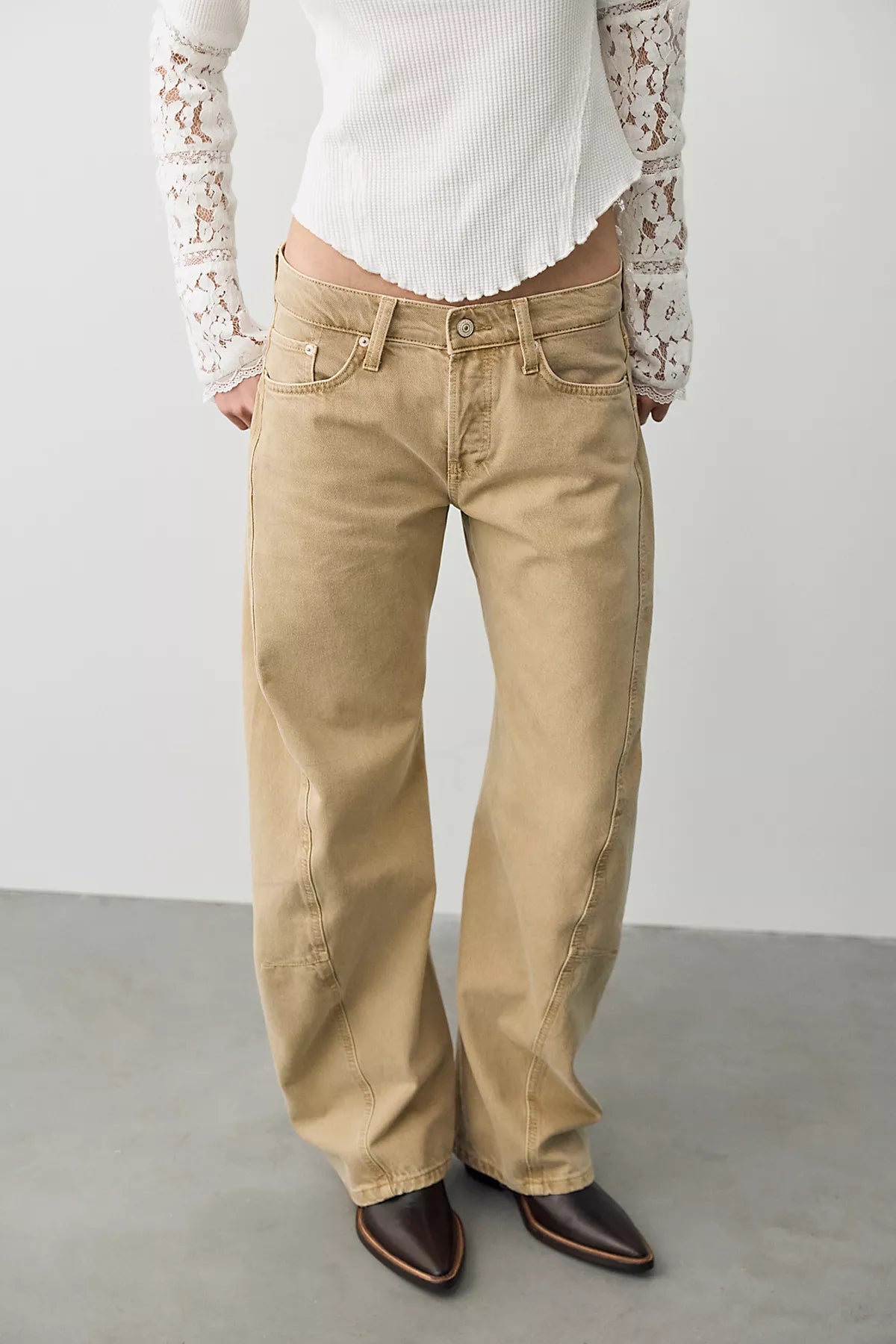 We The Free Fable Low-Rise Twisted Bowed Jeans