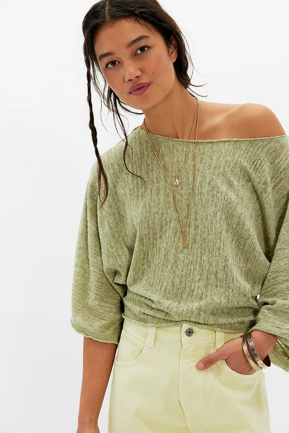 Amber Breeze Off-The-Shoulder Sweater