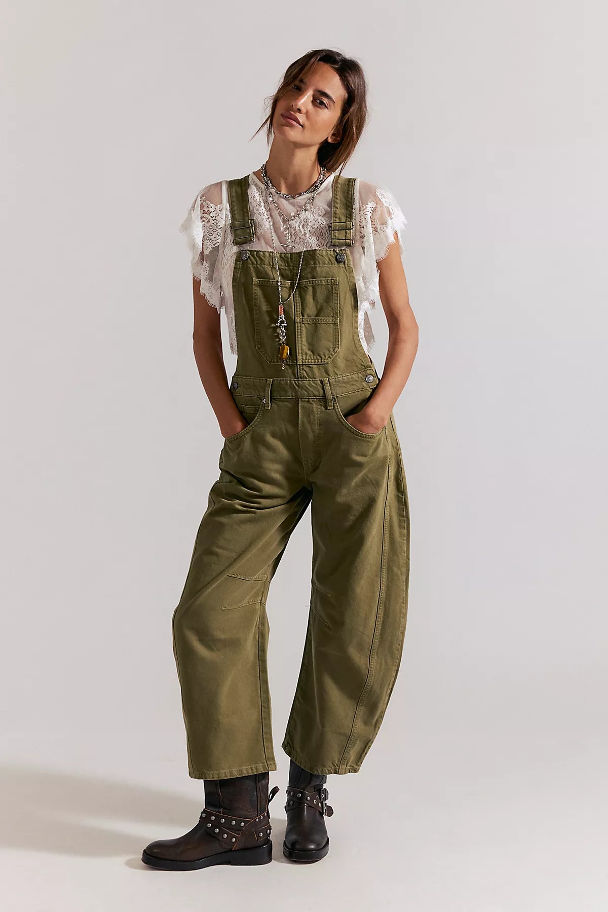 We The Free Good Luck Barrel Overalls