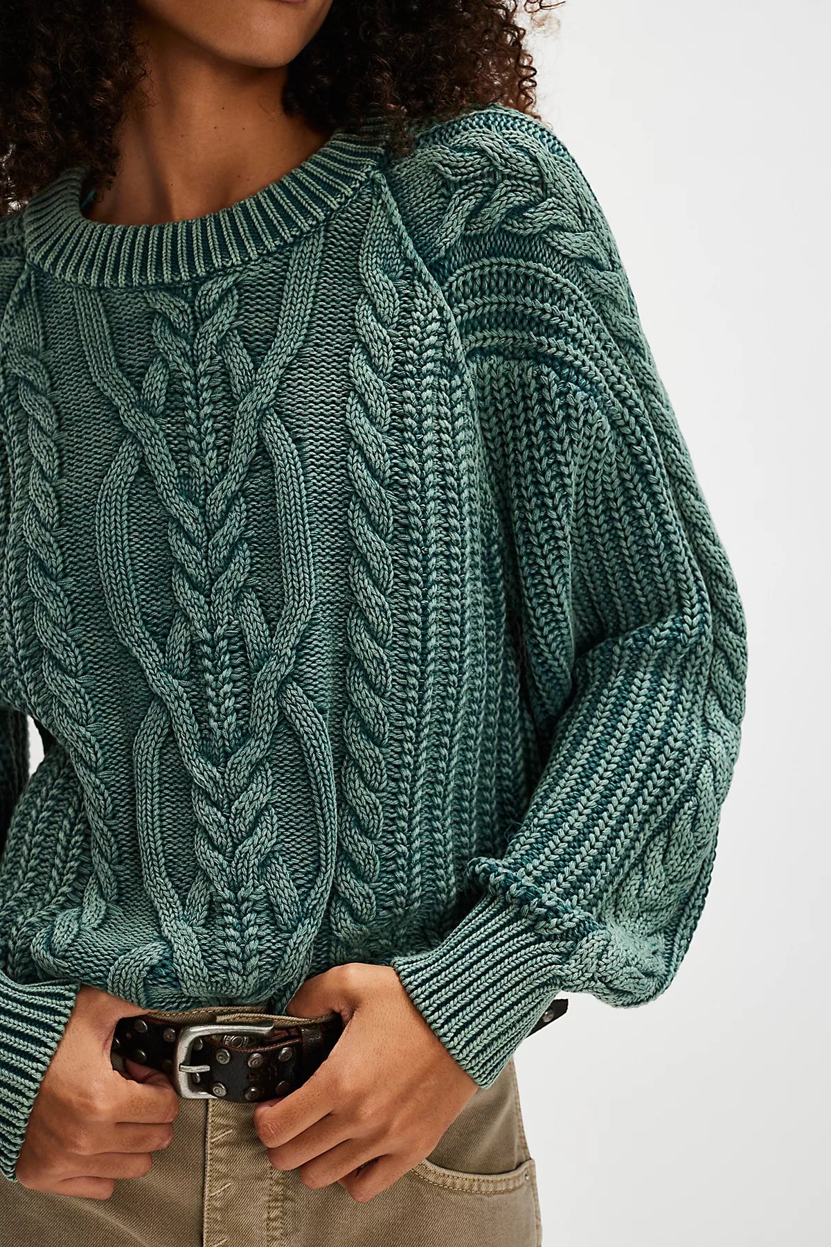 Frankie Cable Knit Cotton Sweater