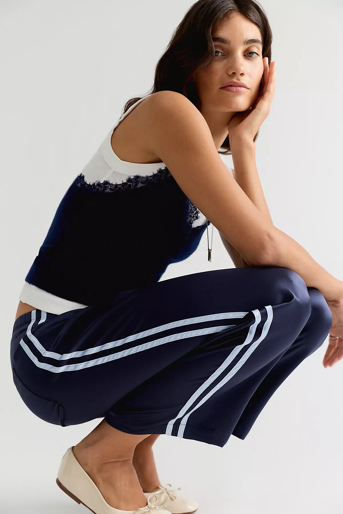 DONNI. The Silk Stripe Crop Pants