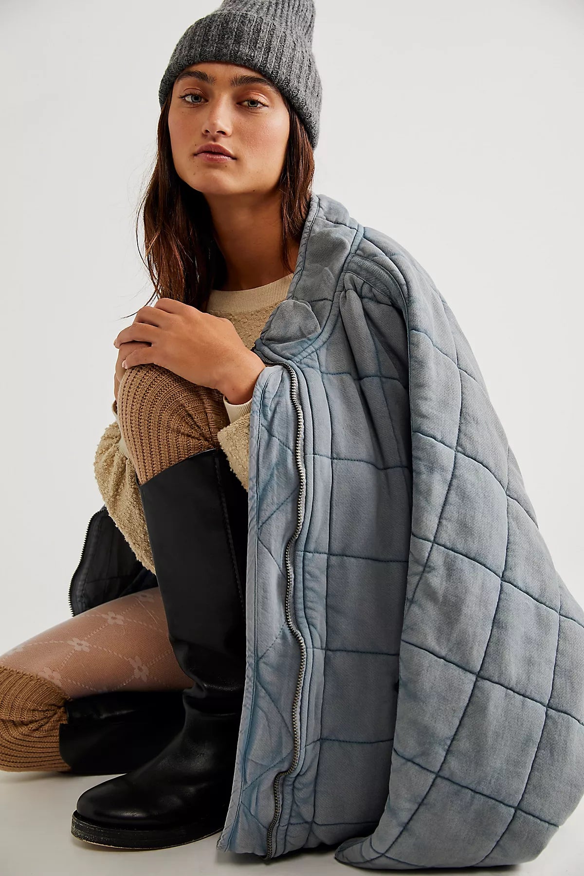 Dolman Quilted Knit Jacket