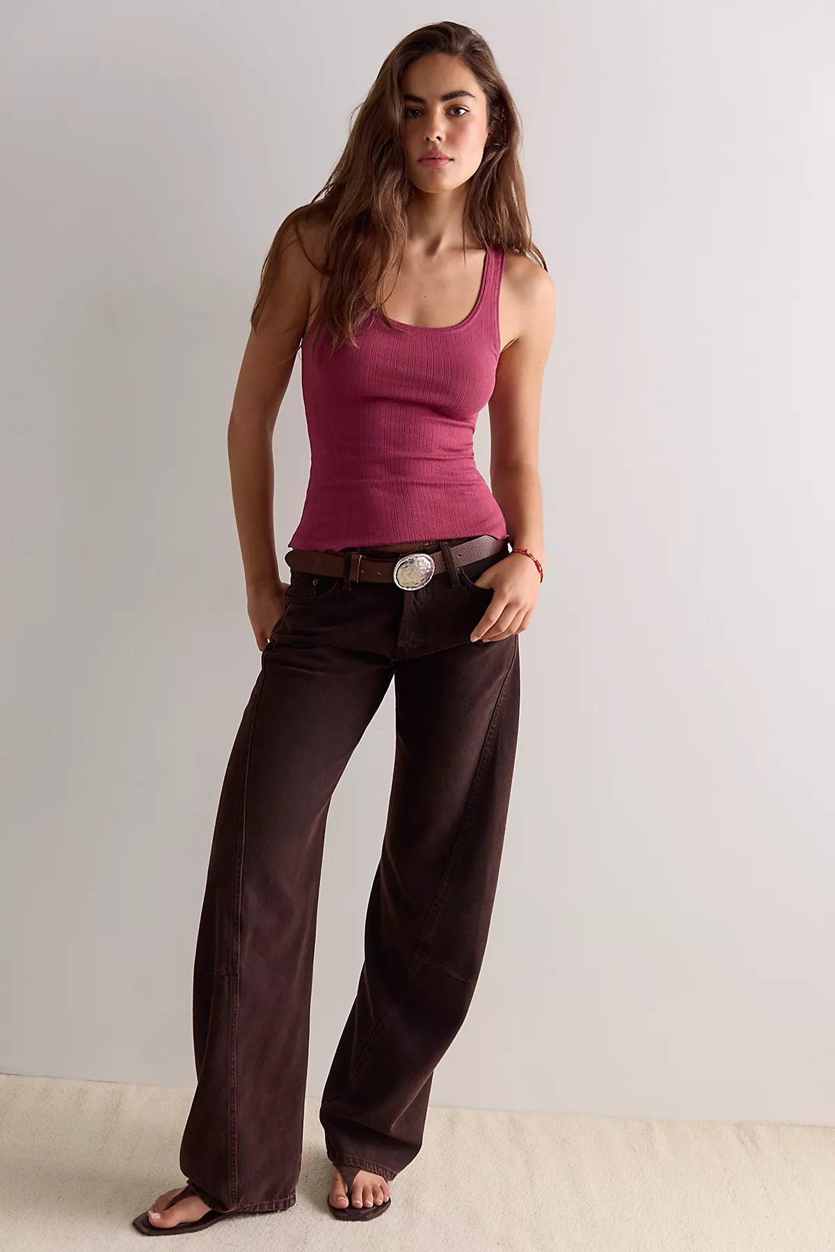 Fresh In Love Pointelle Scoop Neck Tank