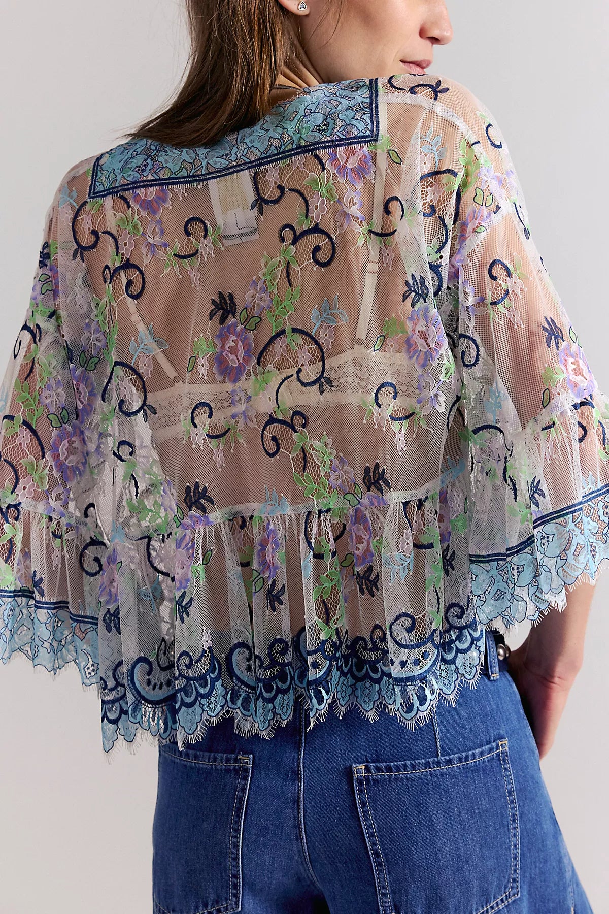 Anna Sui Lady Chatterley Lace V-Neck Blouse